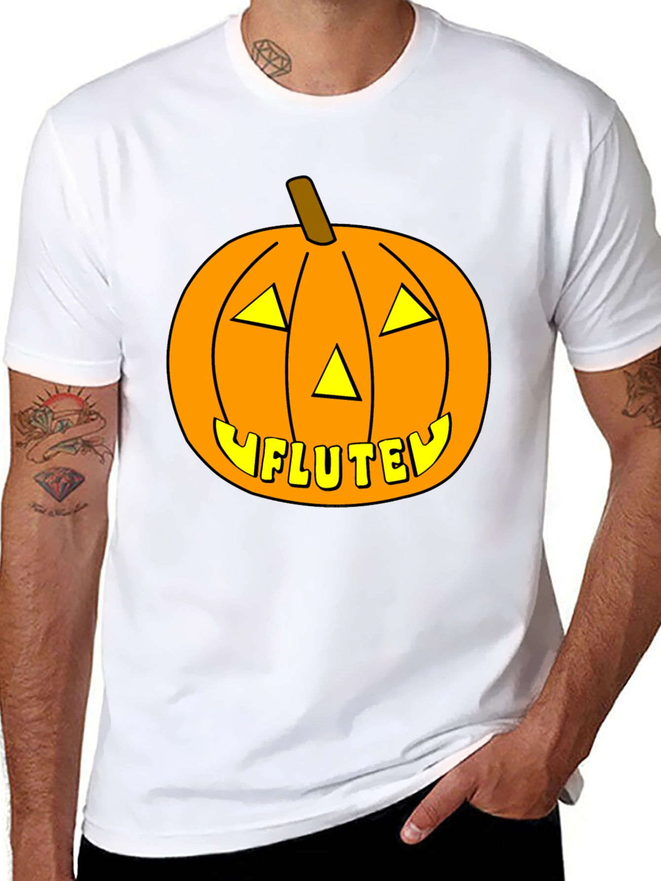 Halloween Pumpkin Flute Funny T-Shirt