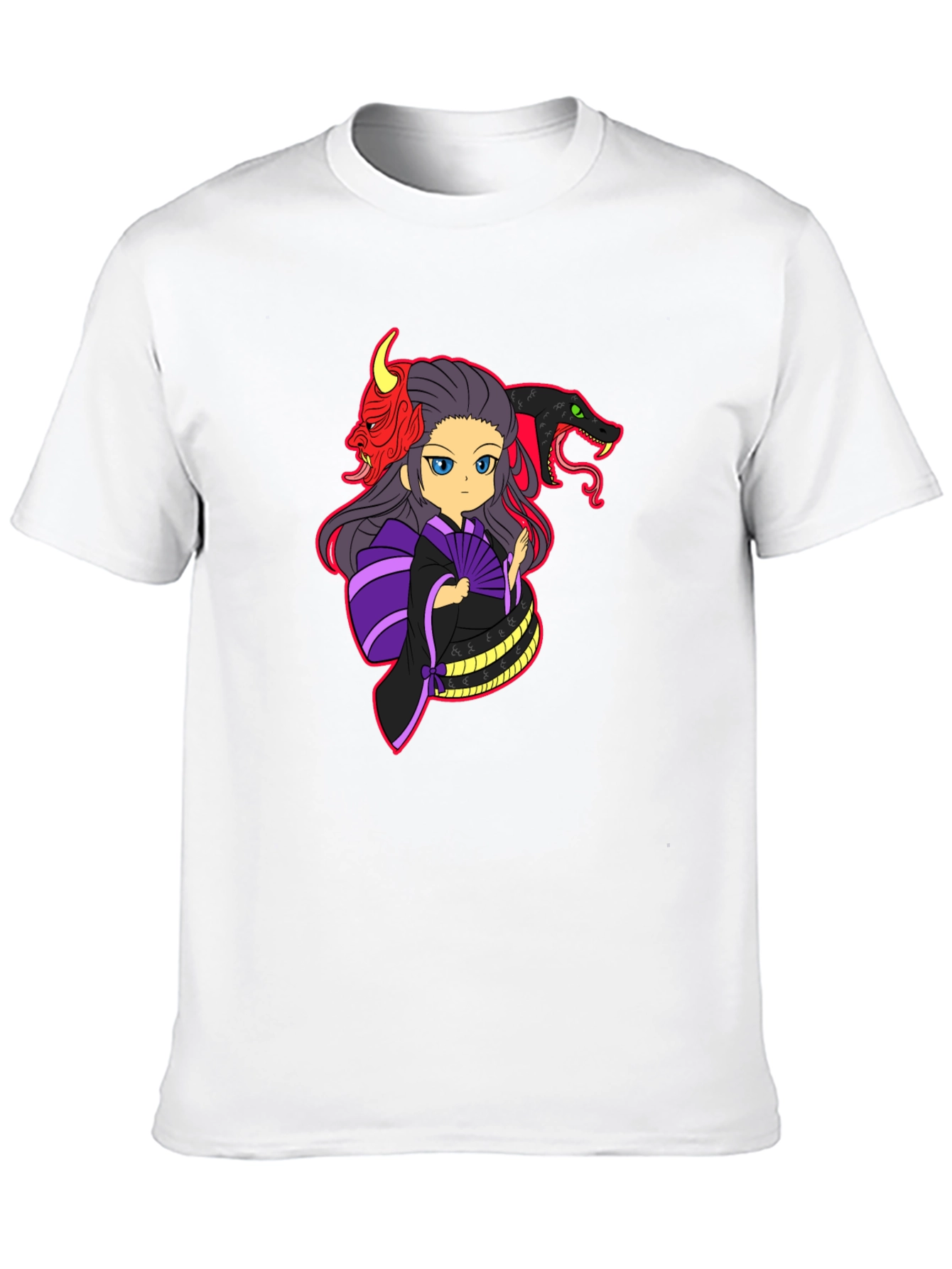 Anime Graphic Print Black T-Shirt