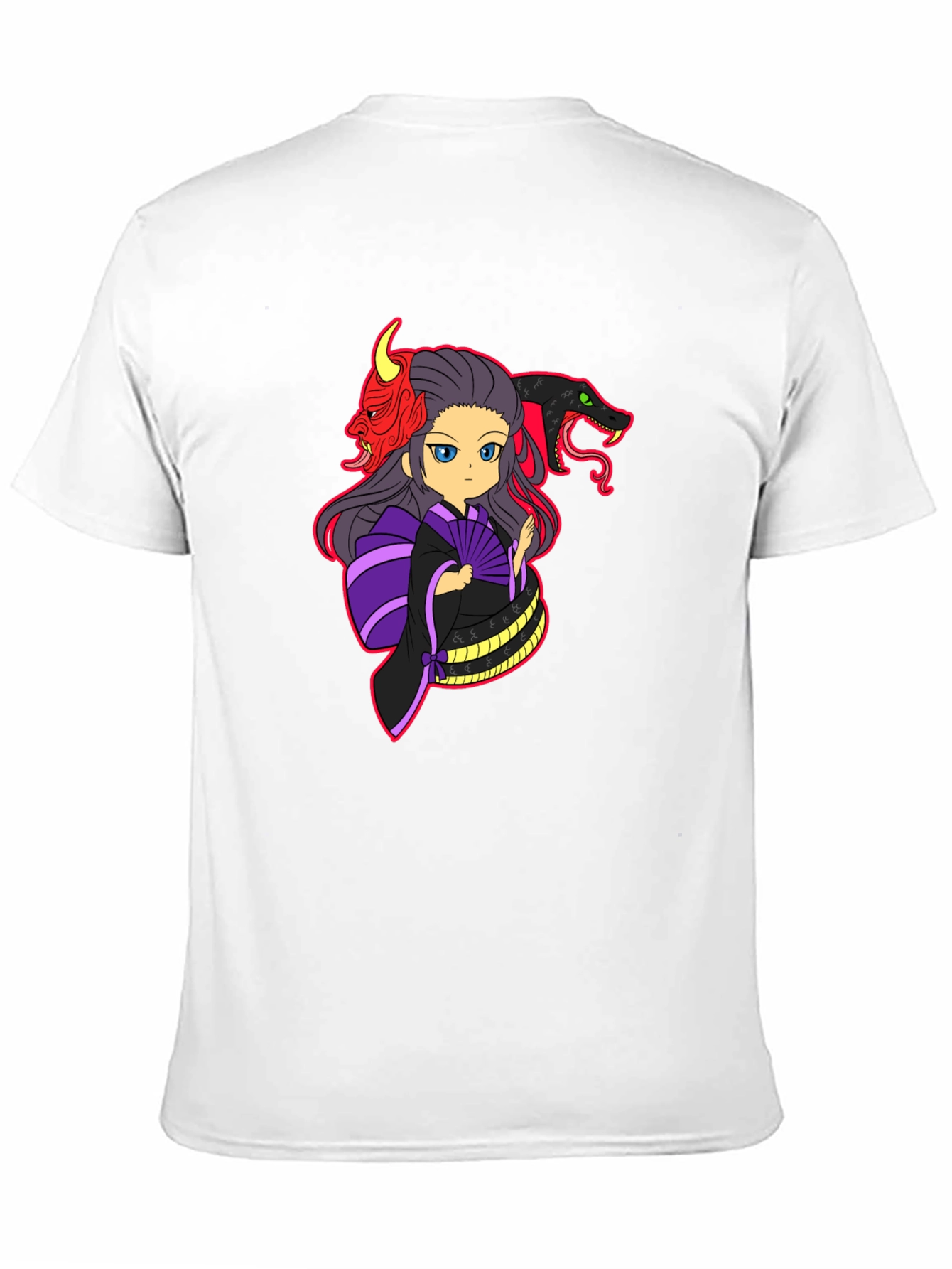 Anime Graphic Print Black T-Shirt
