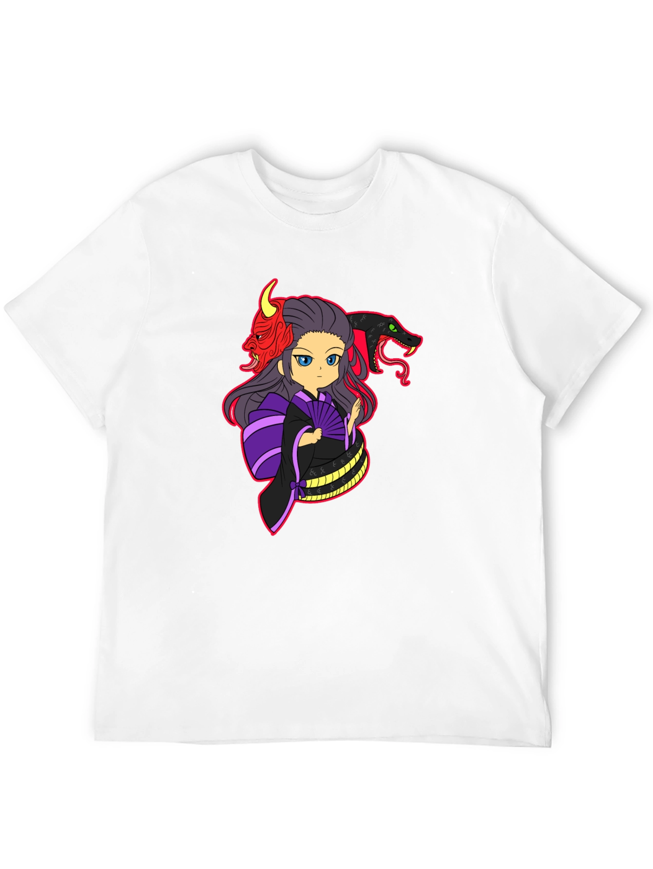 Anime Graphic Print Black T-Shirt