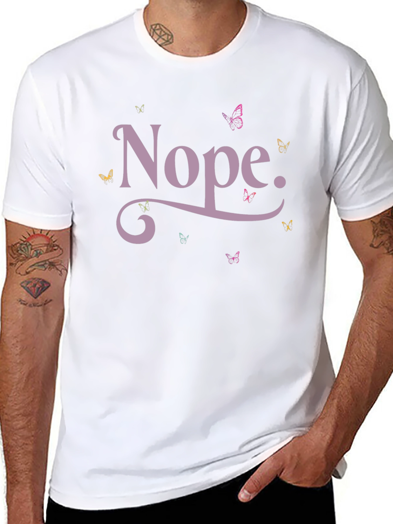 Nope Butterfly Graphic T-Shirt