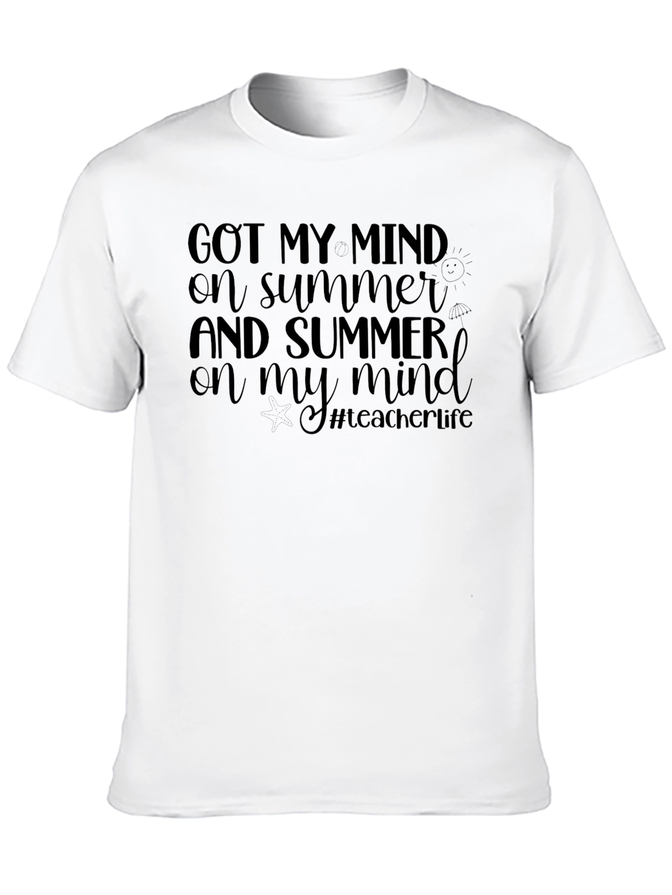 Summer Mind Teacher Life Black T-Shirt