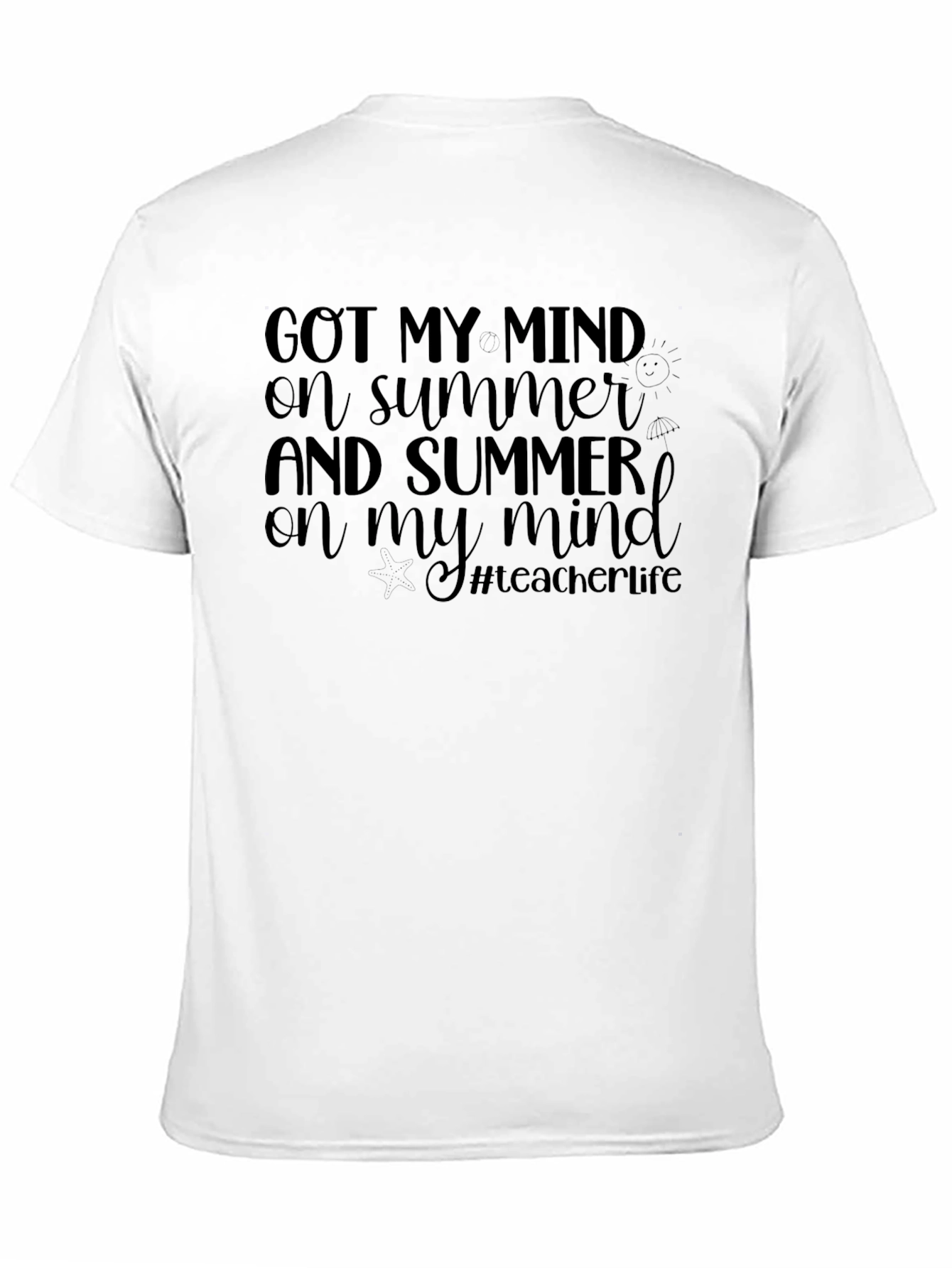 Summer Mind Teacher Life Black T-Shirt