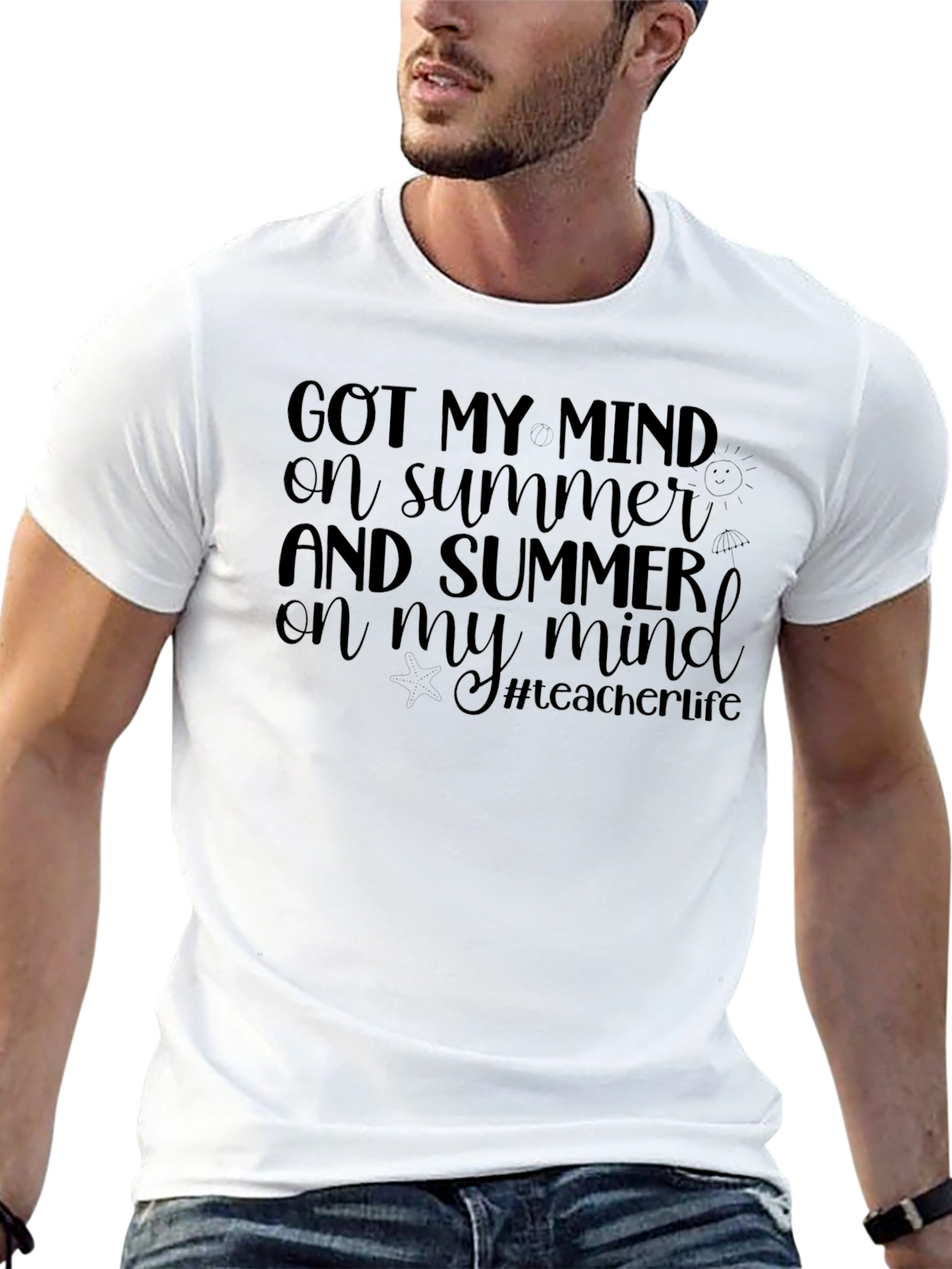 Summer Mind Teacher Life Black T-Shirt