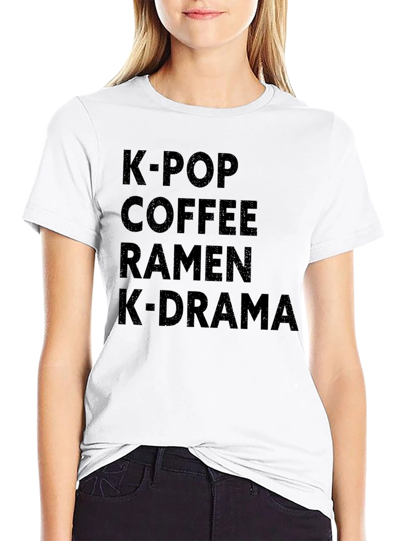 K-Pop Coffee Ramen K-Drama Black Tee