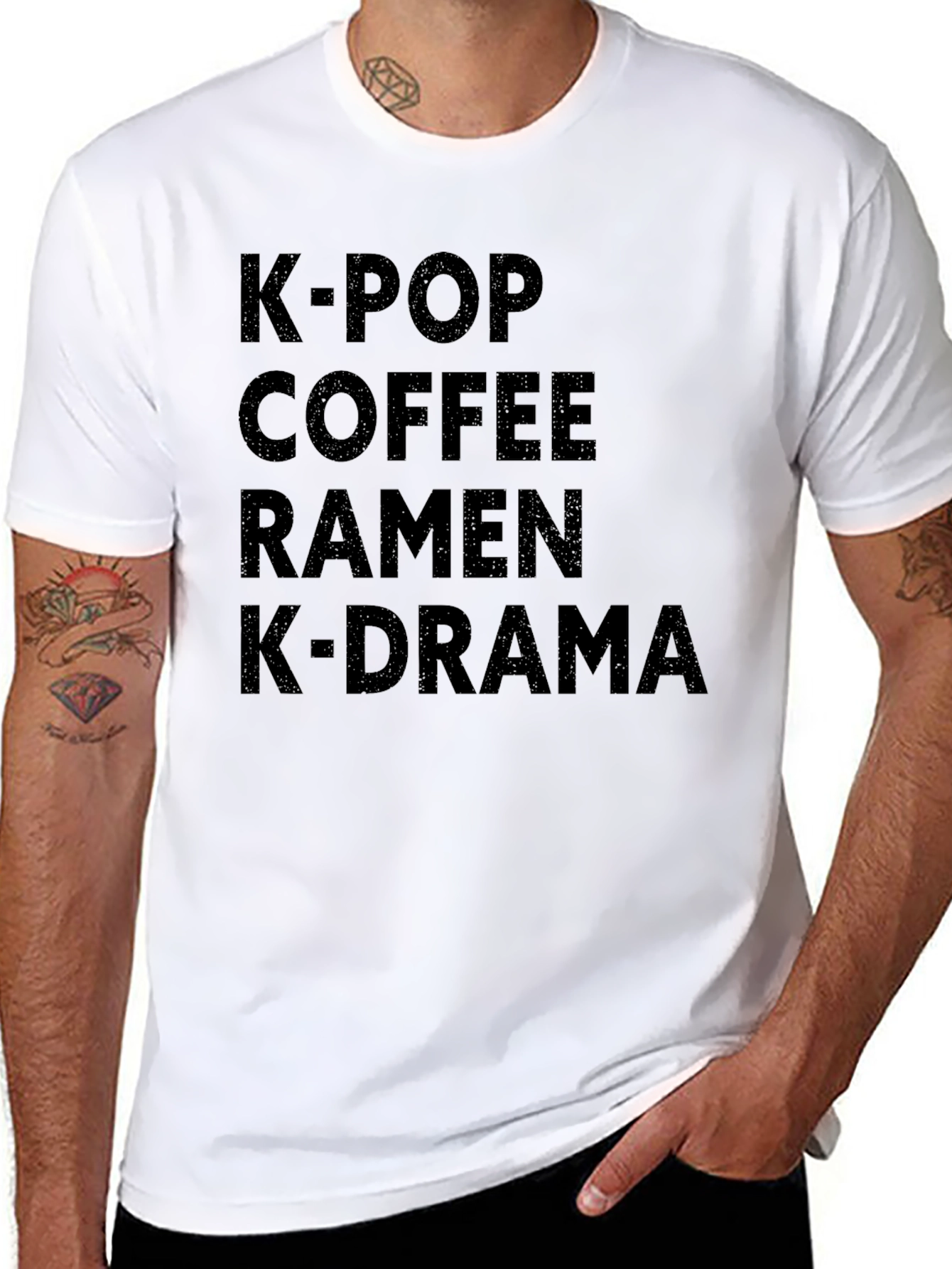K-Pop Coffee Ramen K-Drama Black Tee