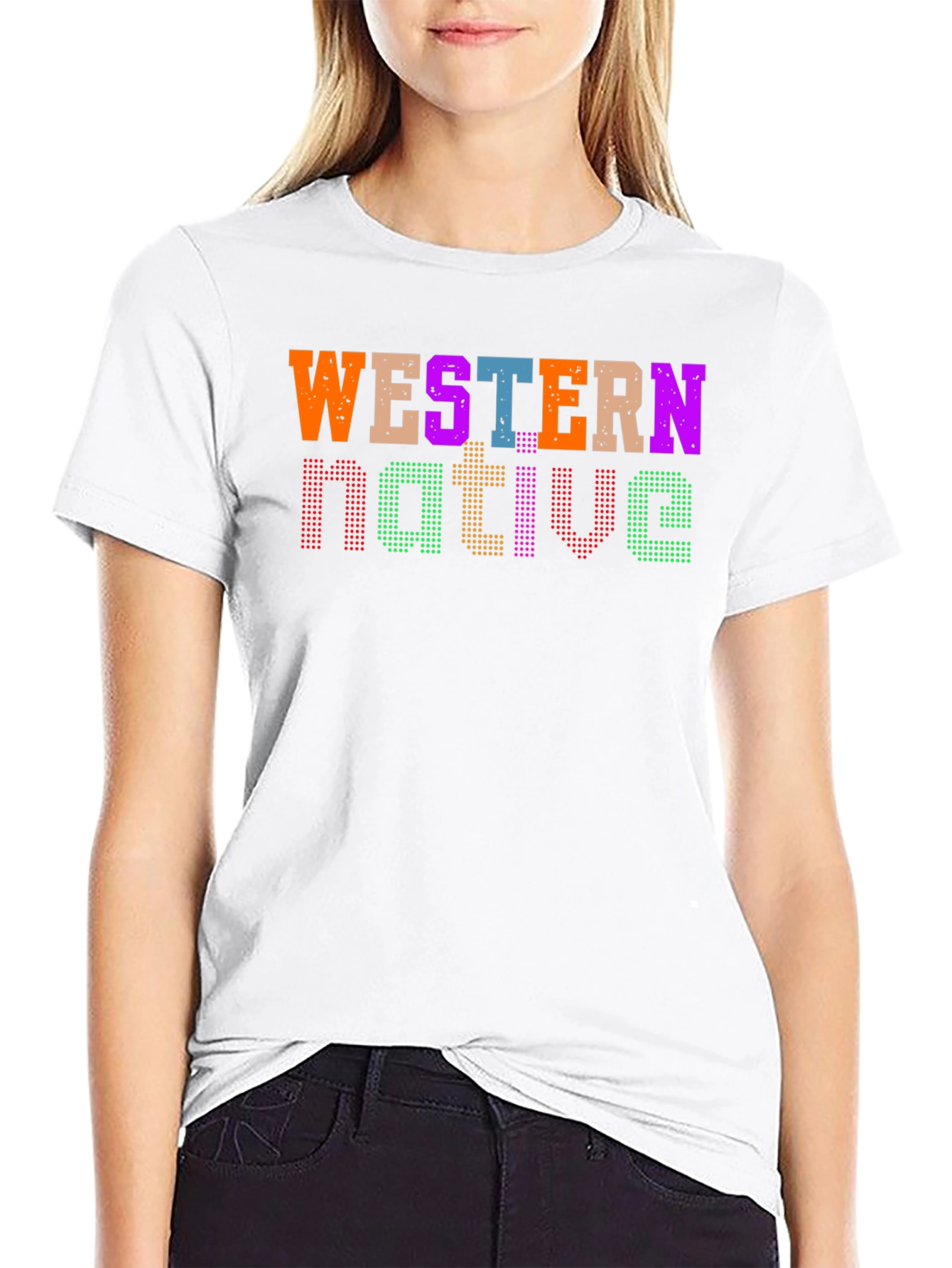 Western Native Graphic Tee - Black Casual T-Shirt