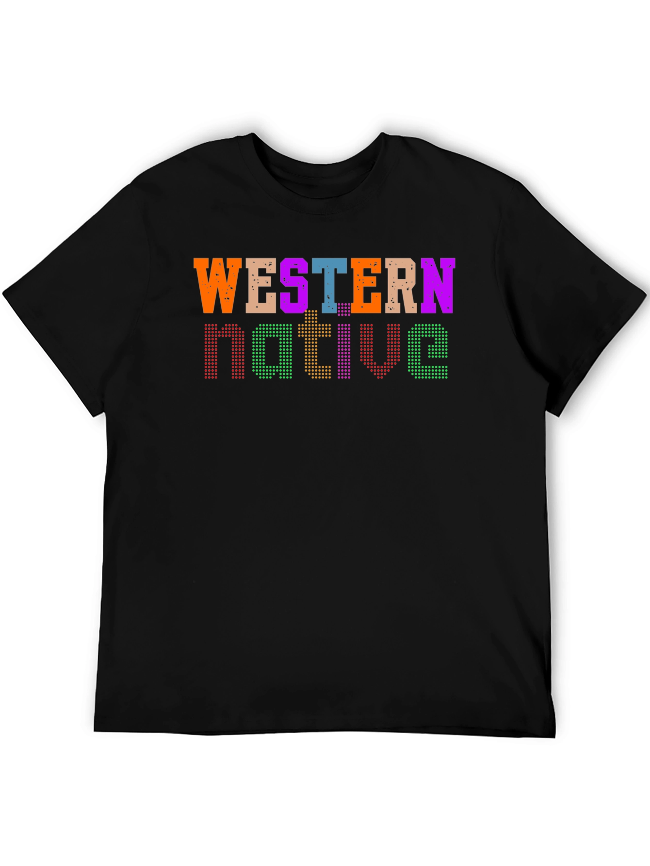 Western Native Graphic Tee - Black Casual T-Shirt