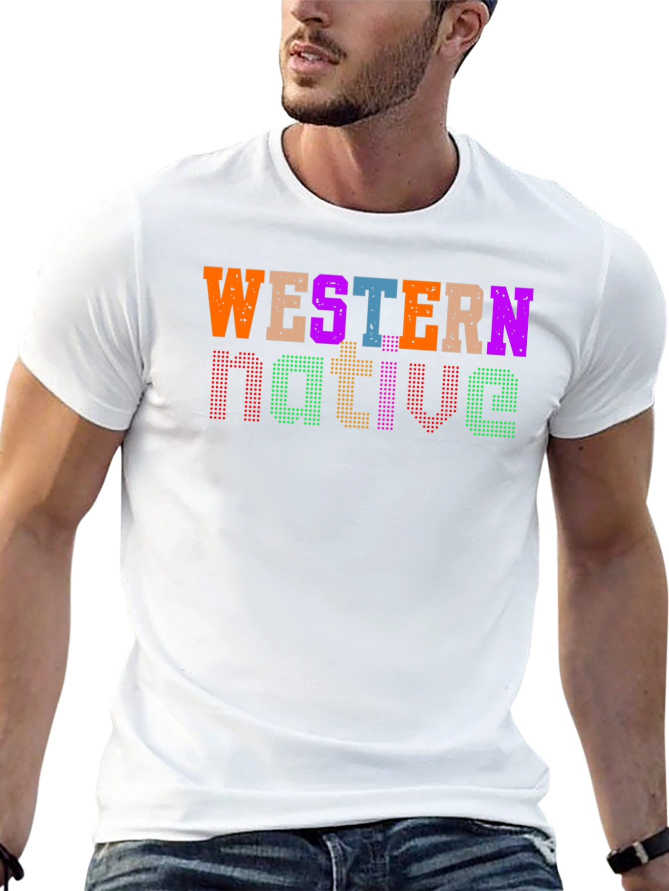 Western Native Graphic Tee - Black Casual T-Shirt