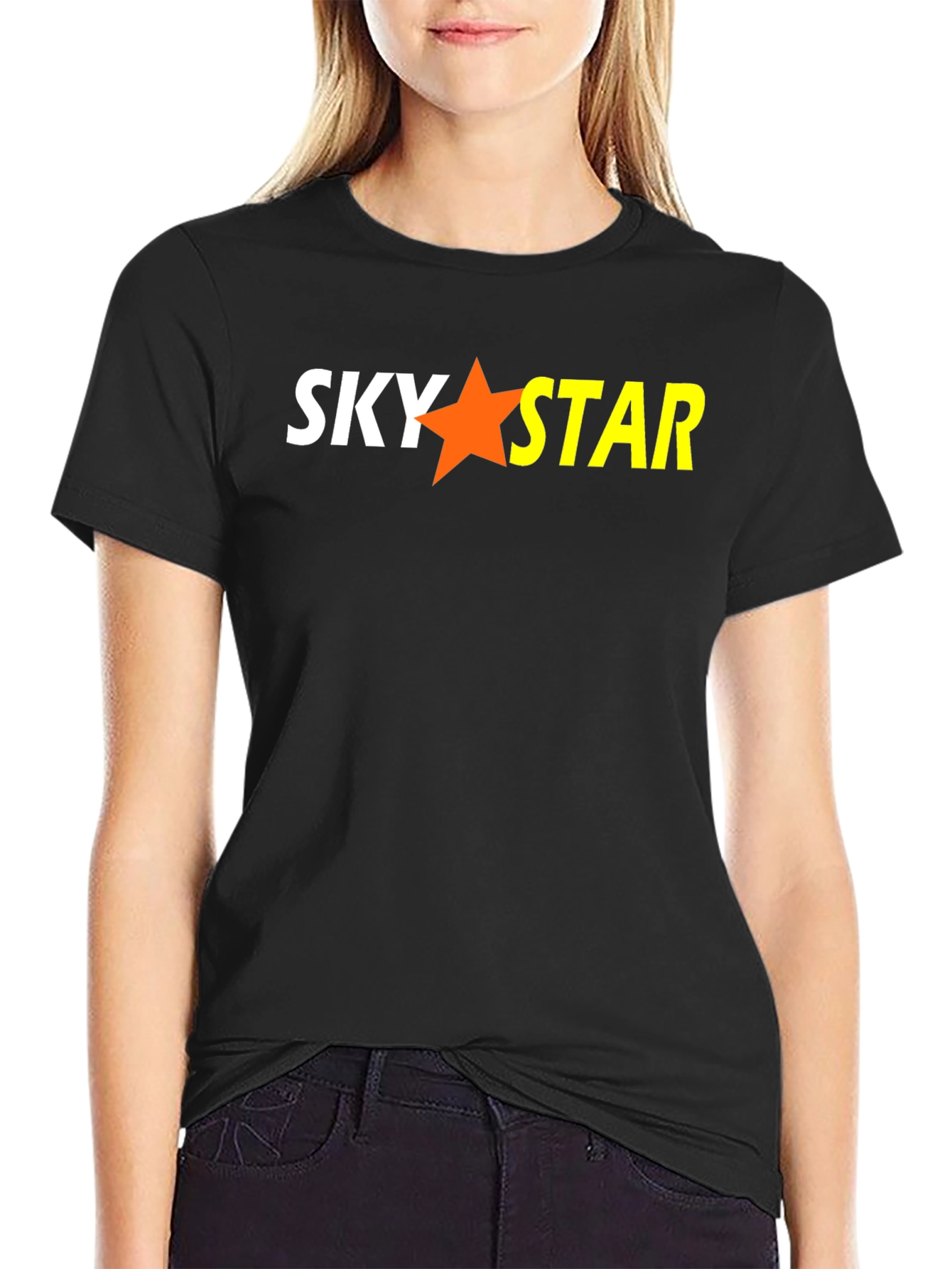 Sky Star Graphic Black T-Shirt