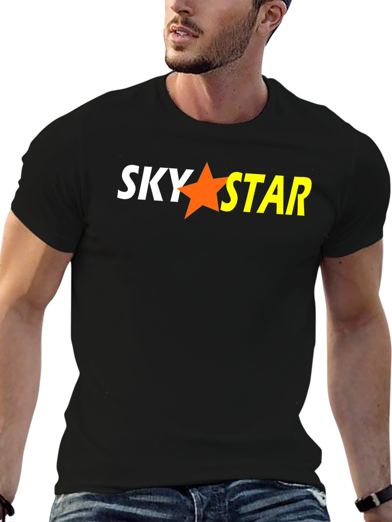 Sky Star Graphic Black T-Shirt