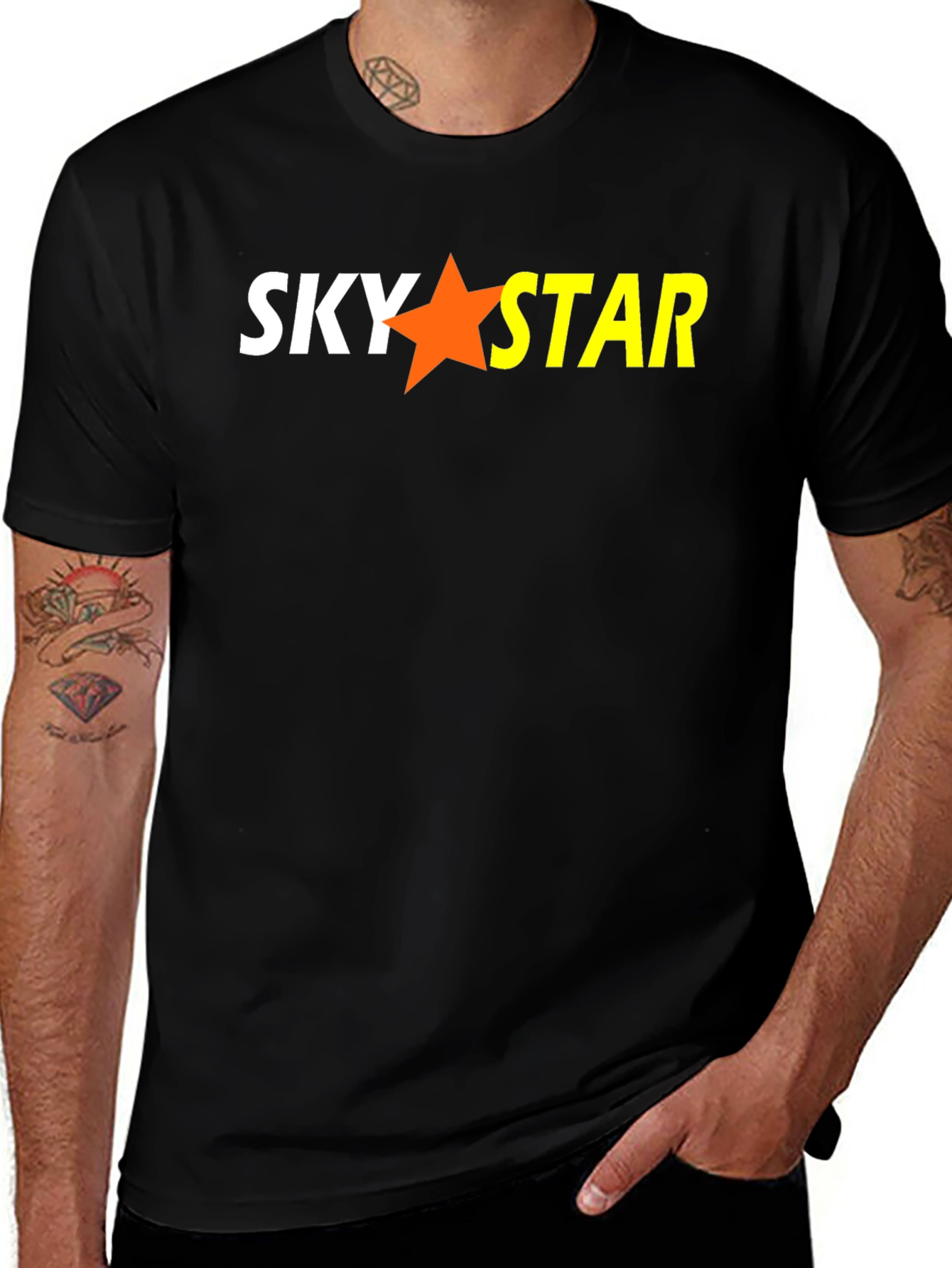 Sky Star Graphic Black T-Shirt