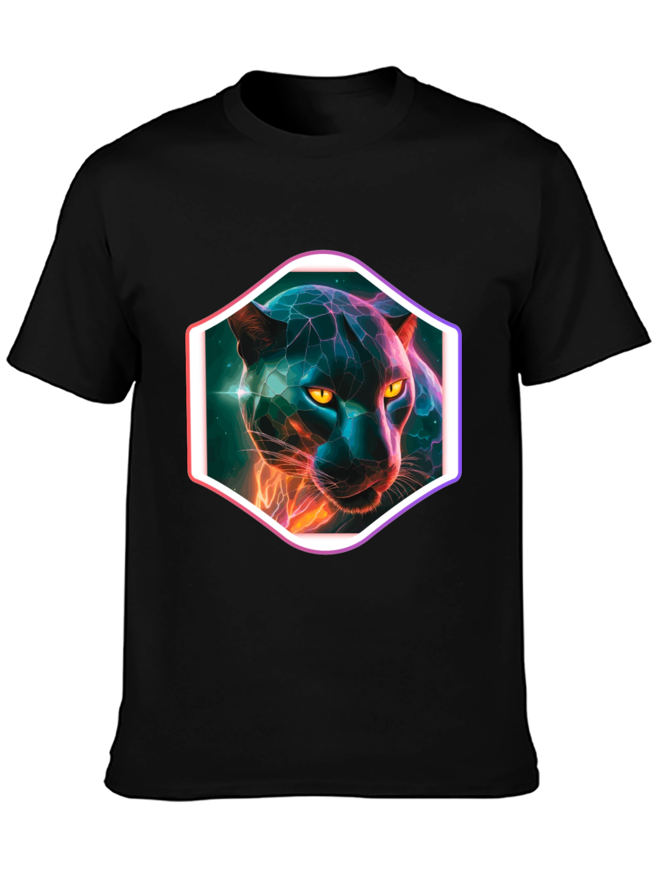 Neon Panther Graphic T-Shirt