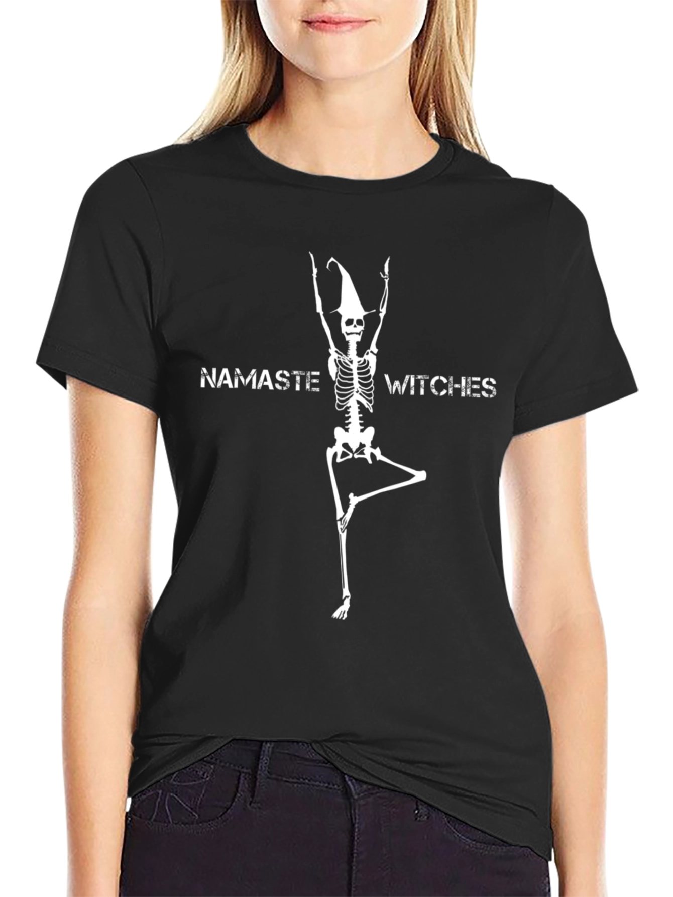 Namaste Witches Black Graphic T-Shirt