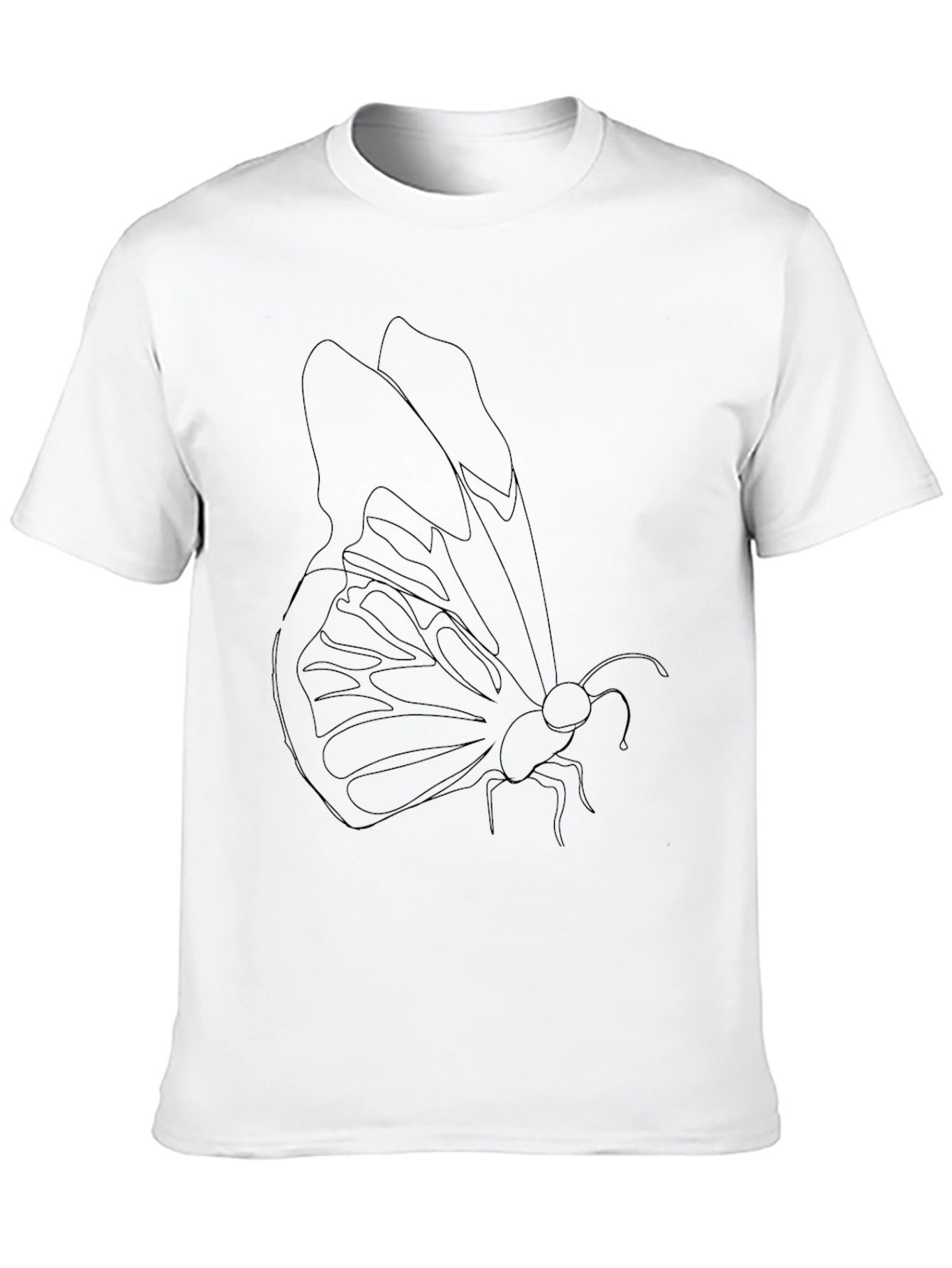 Butterfly Outline Graphic Tee - Modern Black T-Shirt