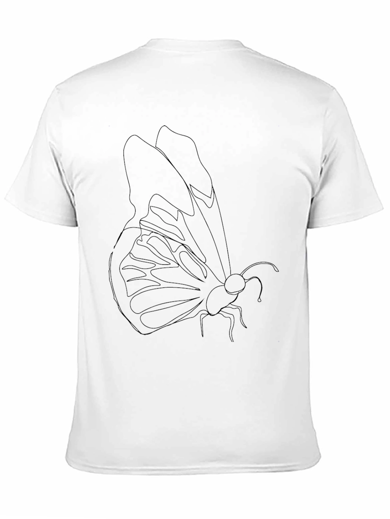 Butterfly Outline Graphic Tee - Modern Black T-Shirt