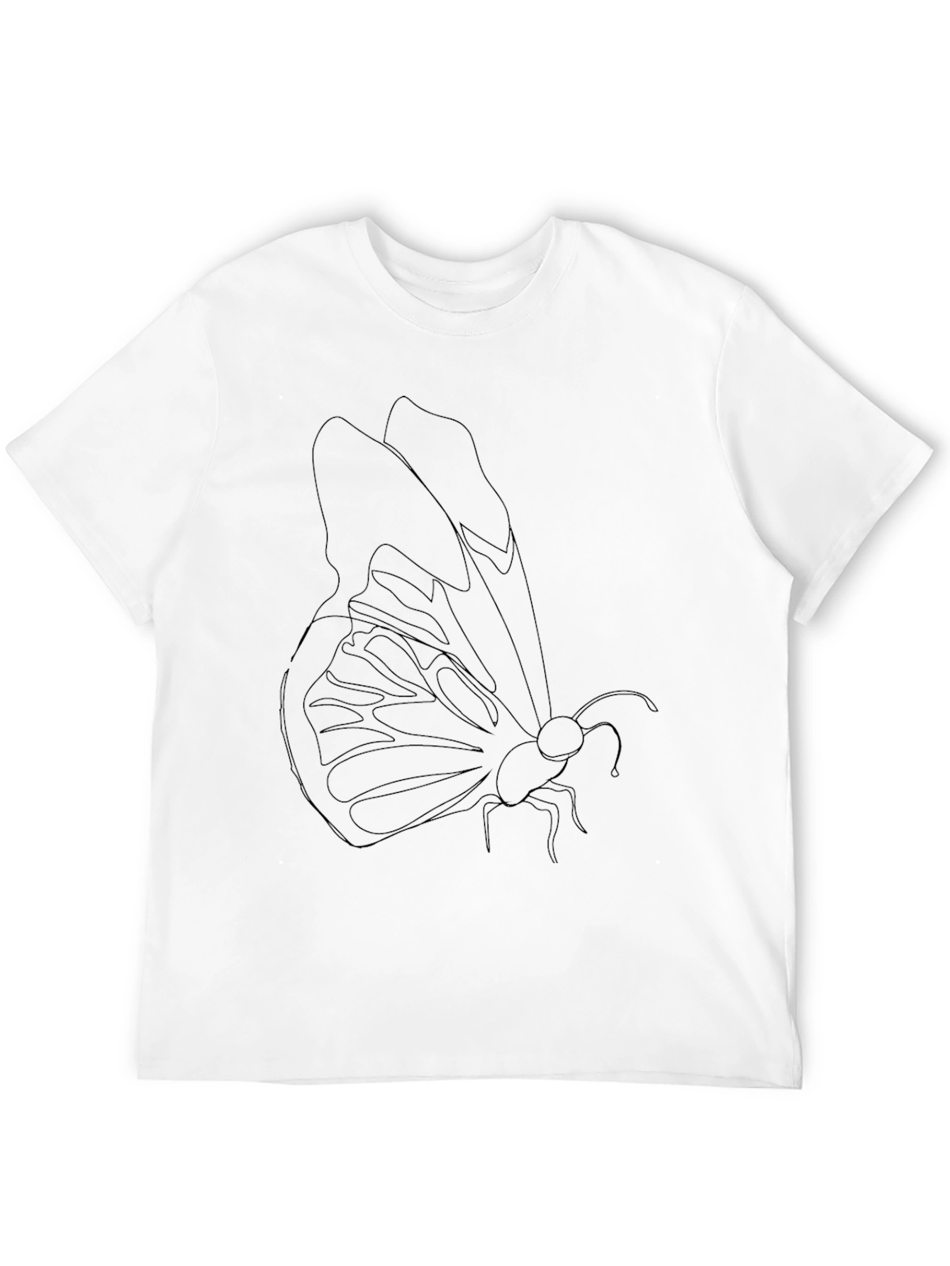 Butterfly Outline Graphic Tee - Modern Black T-Shirt