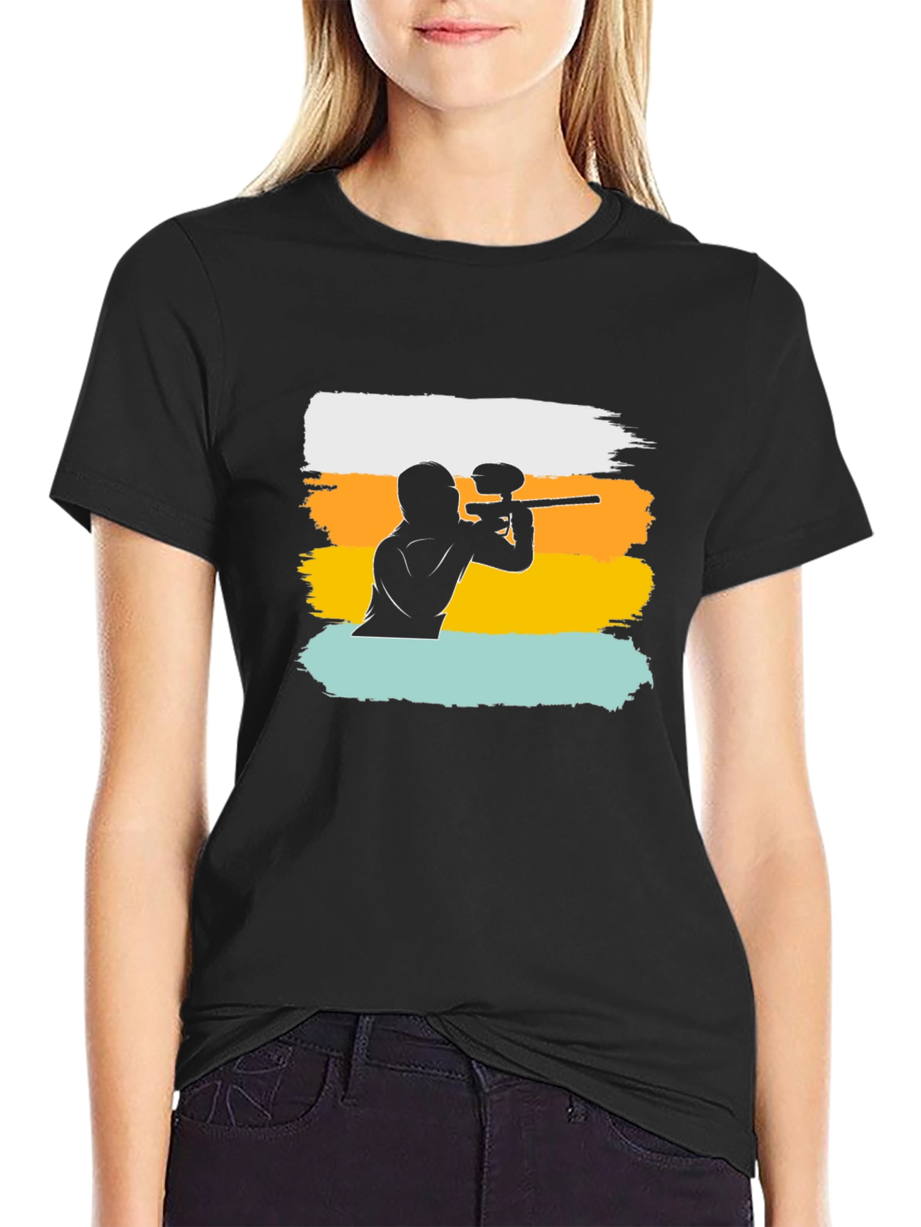 Paintball Player Graphic Tee - Cool Casual Shirt