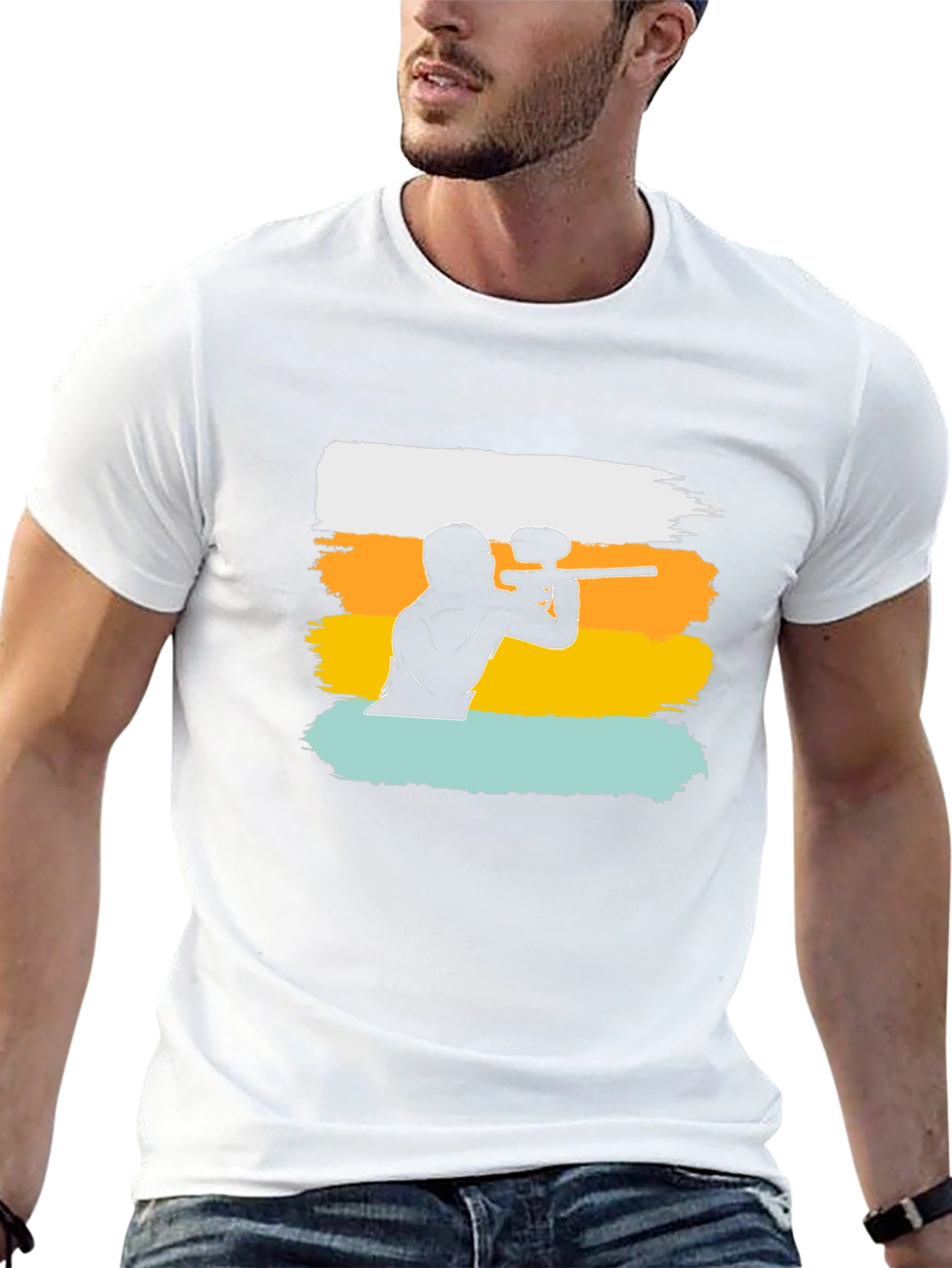 Paintball Player Graphic Tee - Cool Casual Shirt