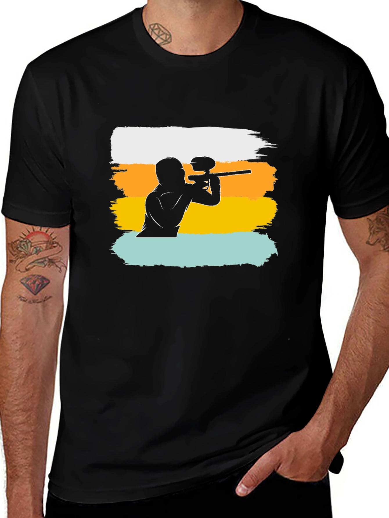 Paintball Player Graphic Tee - Cool Casual Shirt