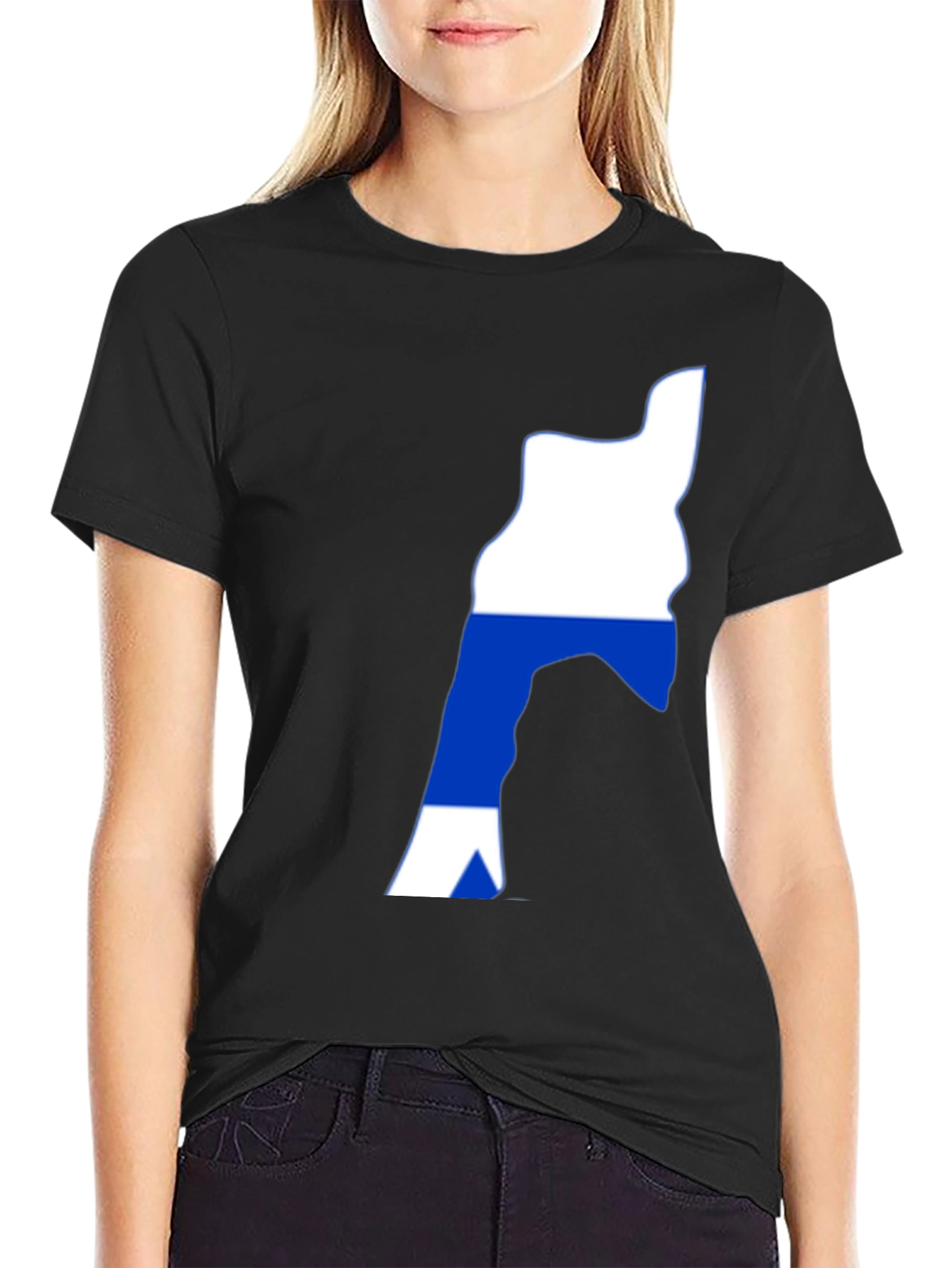 Flag Graphic Tee - Black Cotton T-Shirt