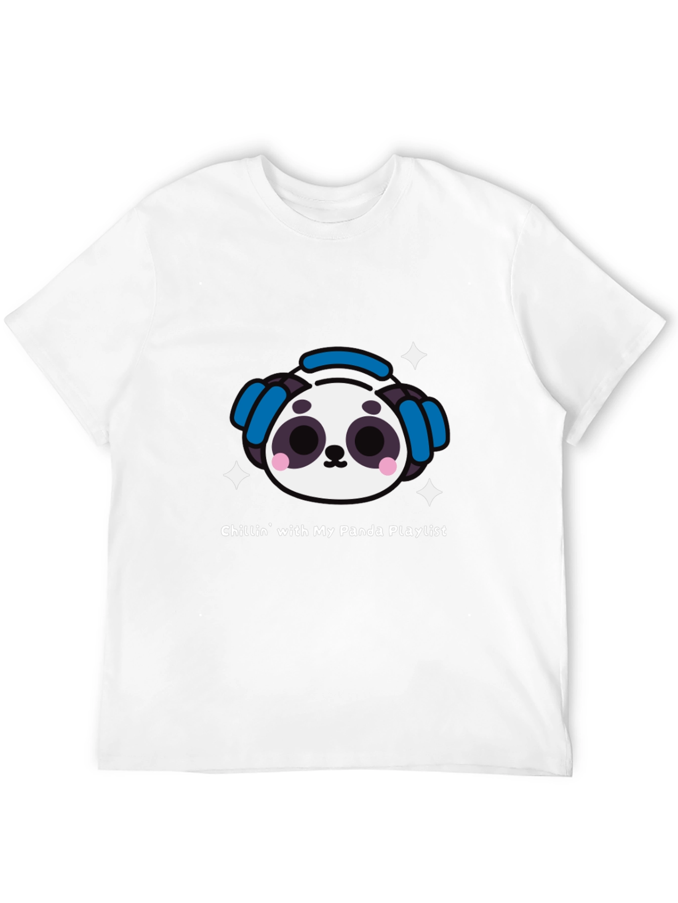 Chillin Panda Playlist Black T-Shirt