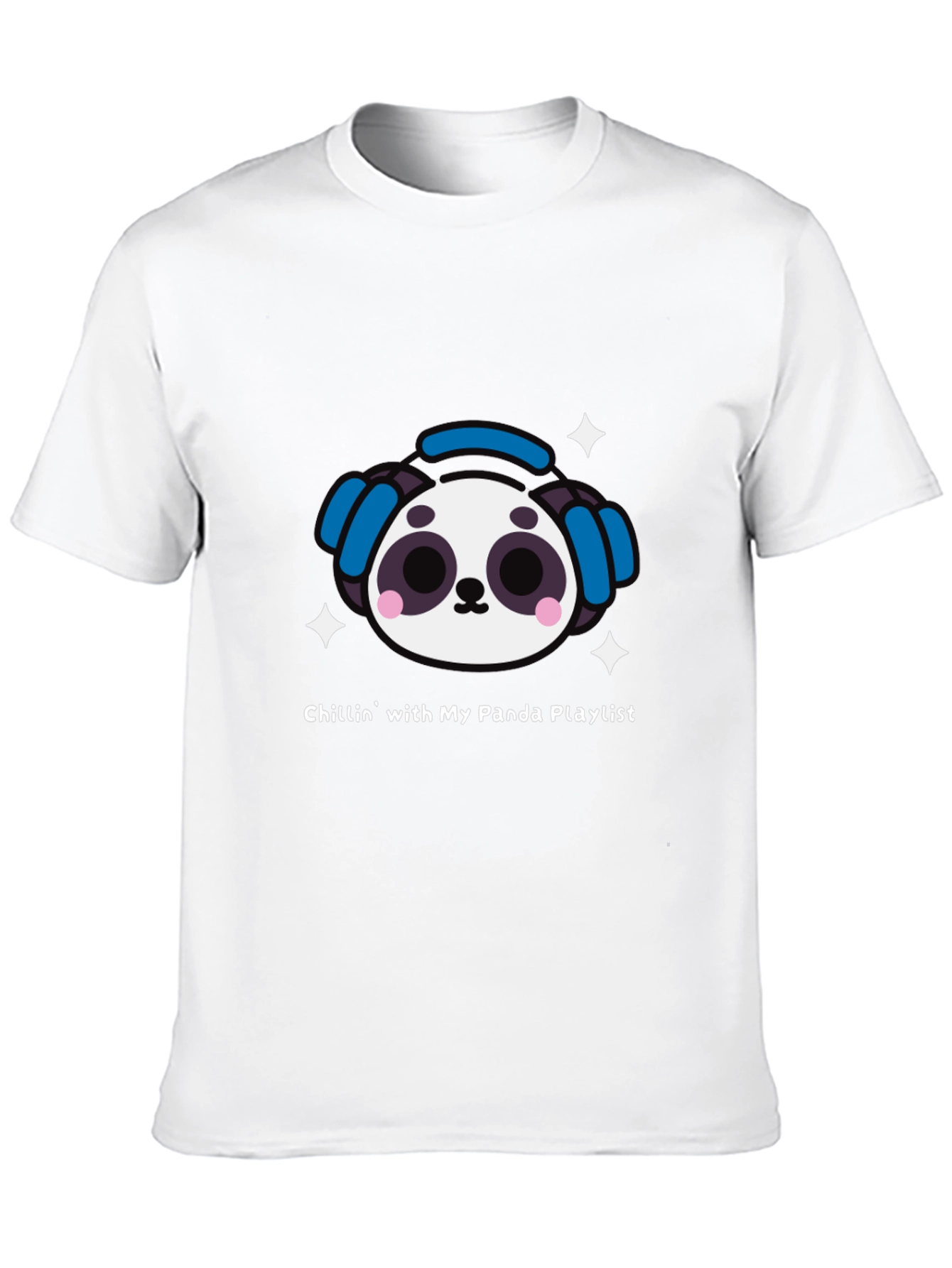 Chillin Panda Playlist Black T-Shirt