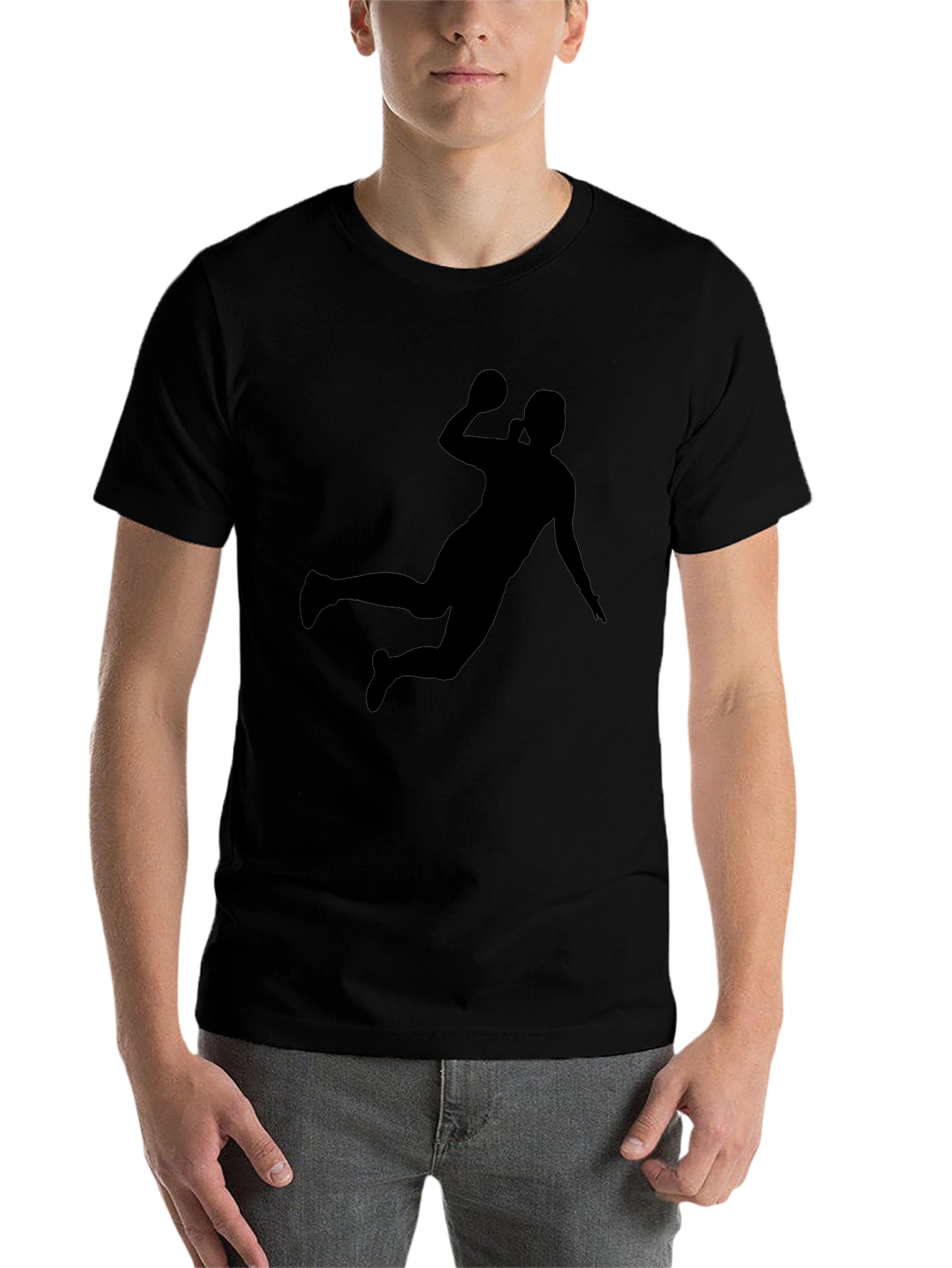 Handball Player Silhouette Graphic Tee