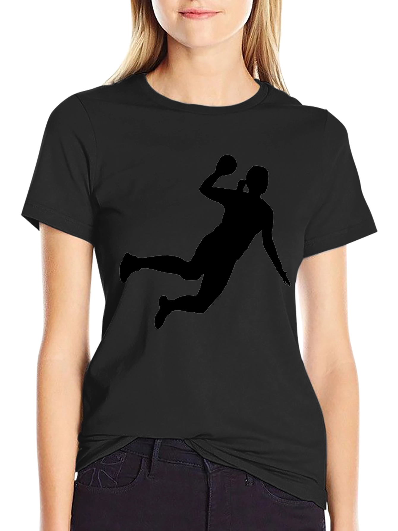 Handball Player Silhouette Graphic Tee