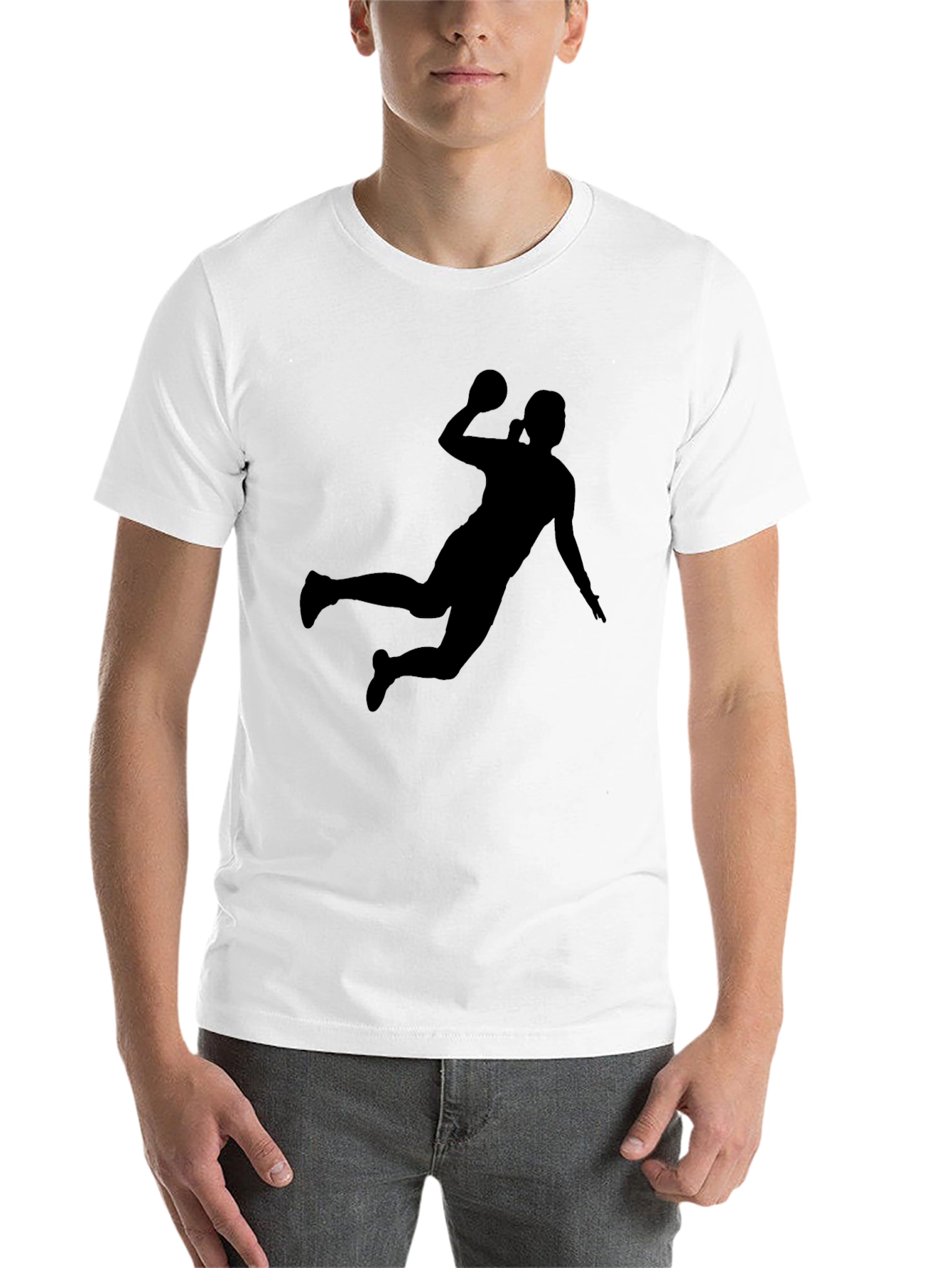 Handball Player Silhouette Graphic Tee