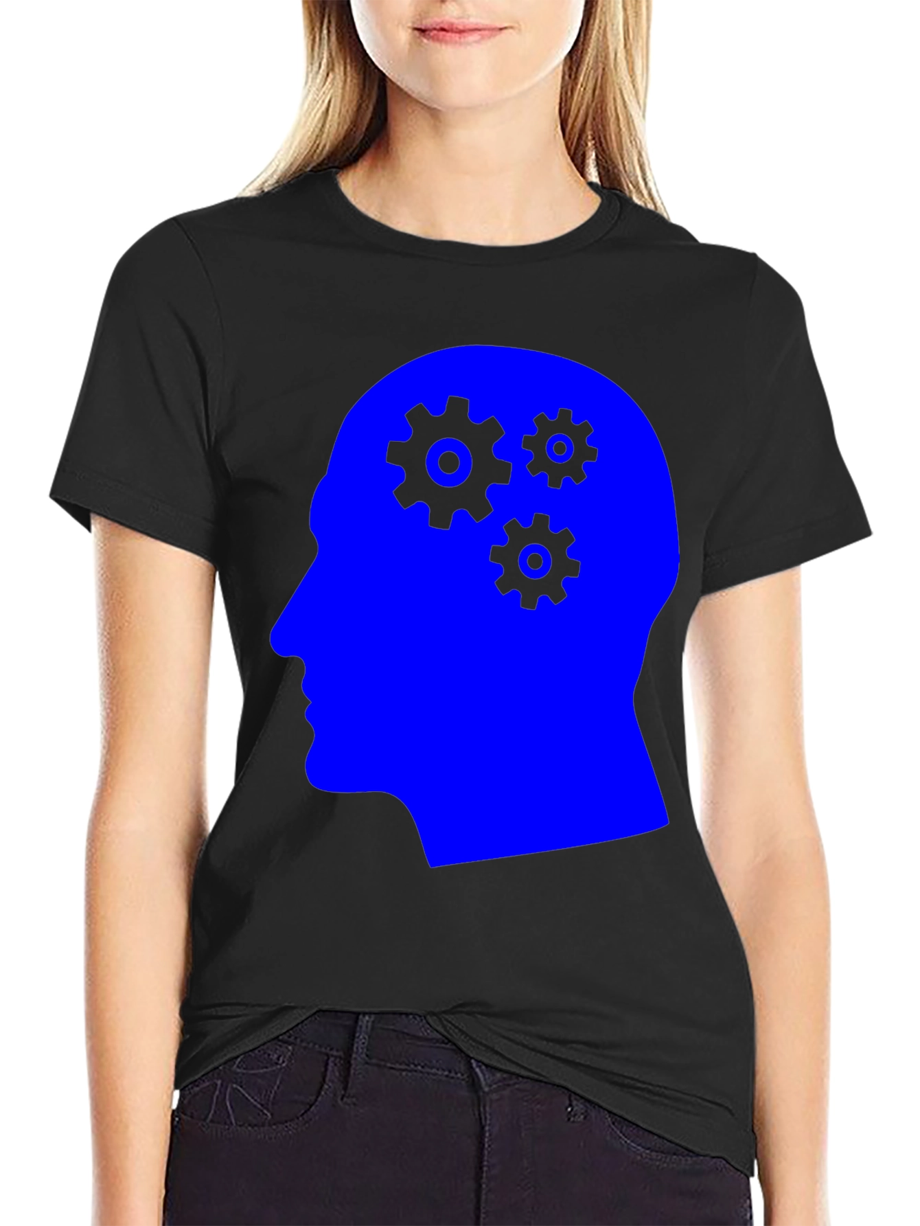 Thinking Gears Graphic Tee - Black Cotton T-Shirt