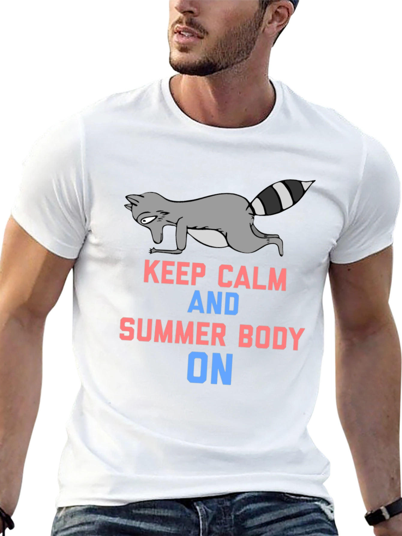 Keep Calm Raccoon Summer Body T-Shirt