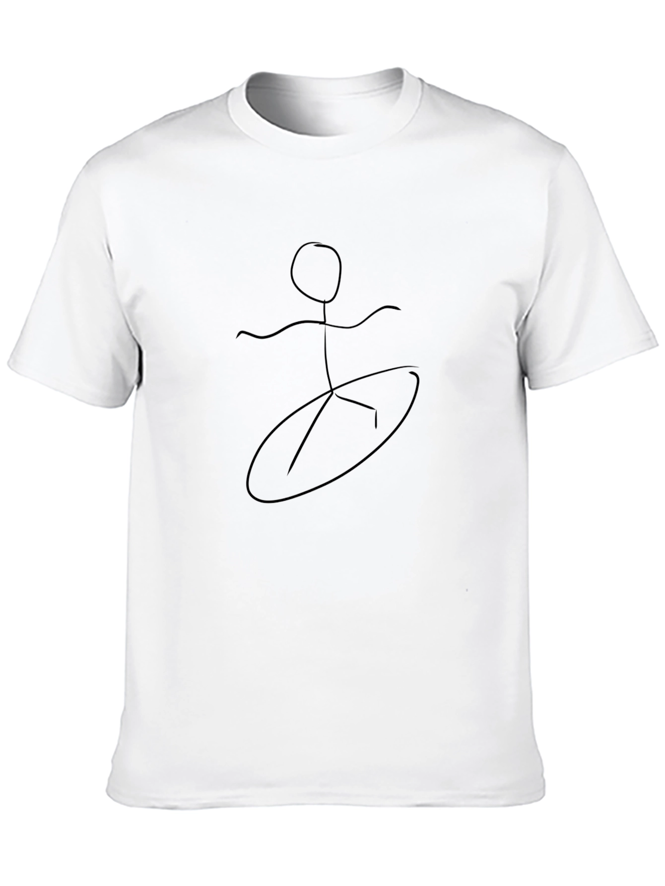 Stick Figure Surfing Graphic Tee