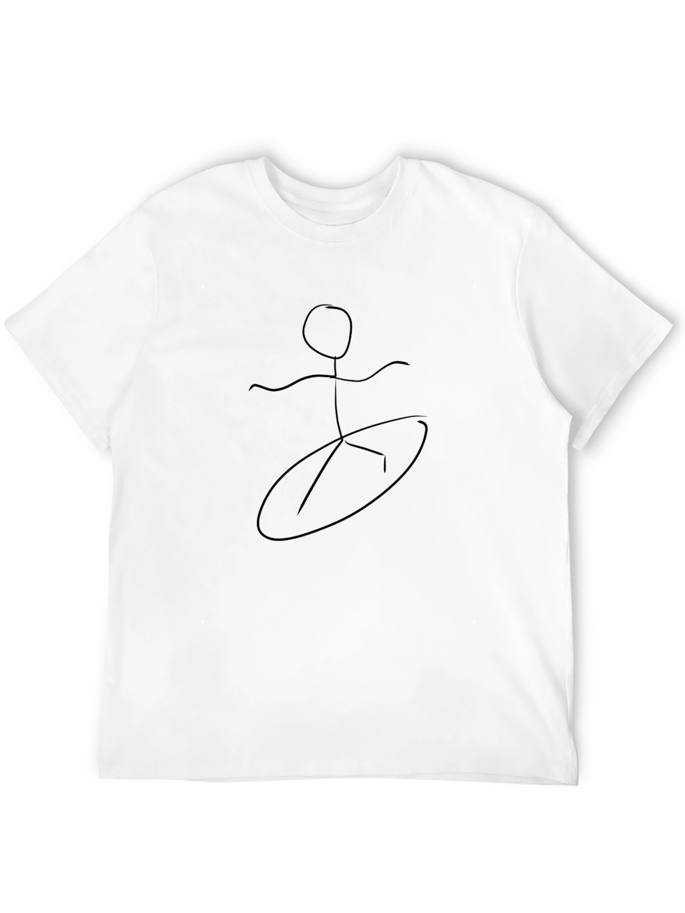 Stick Figure Surfing Graphic Tee