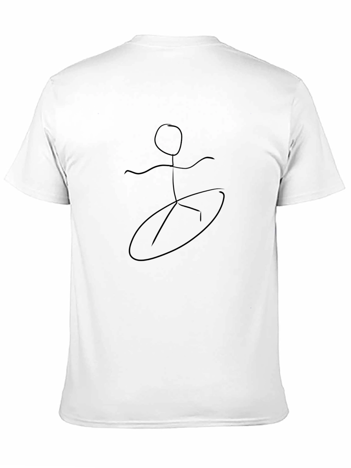 Stick Figure Surfing Graphic Tee