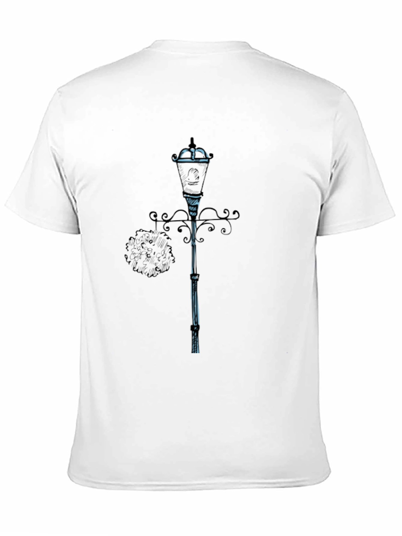 Stylish Black T-Shirt with Lamp Post Design