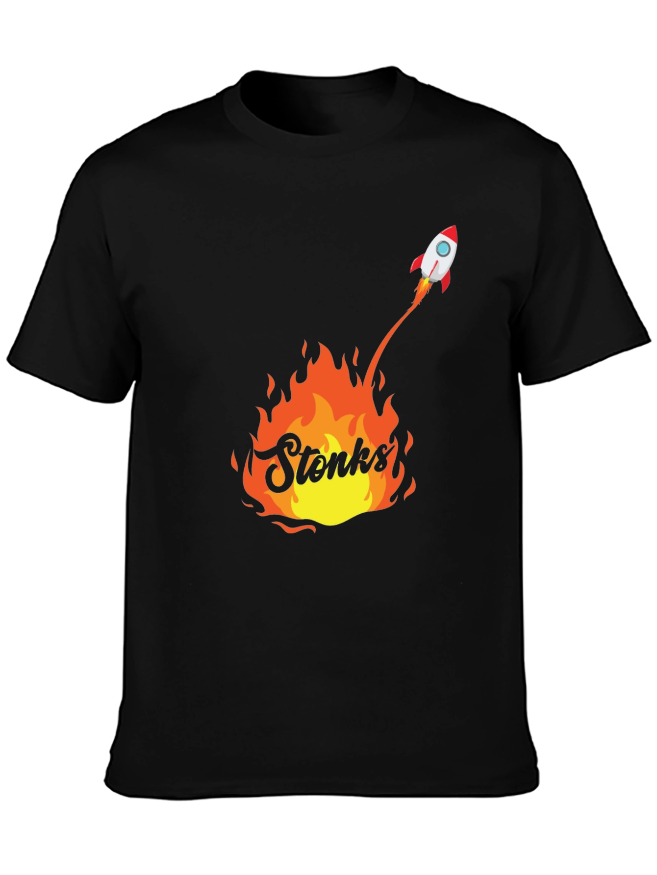 Stonks Rocket T-Shirt - Meme Graphic Tee
