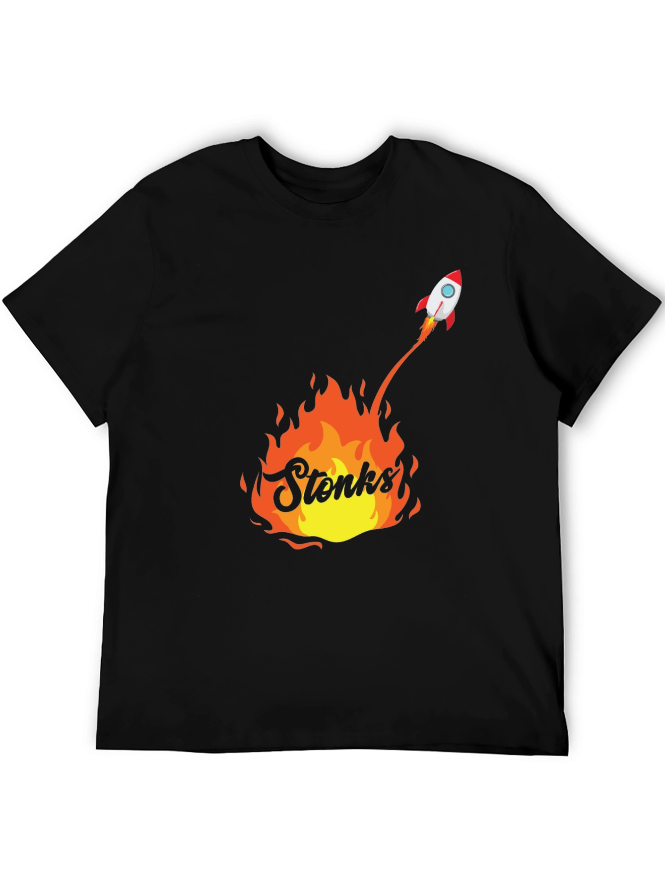 Stonks Rocket T-Shirt - Meme Graphic Tee