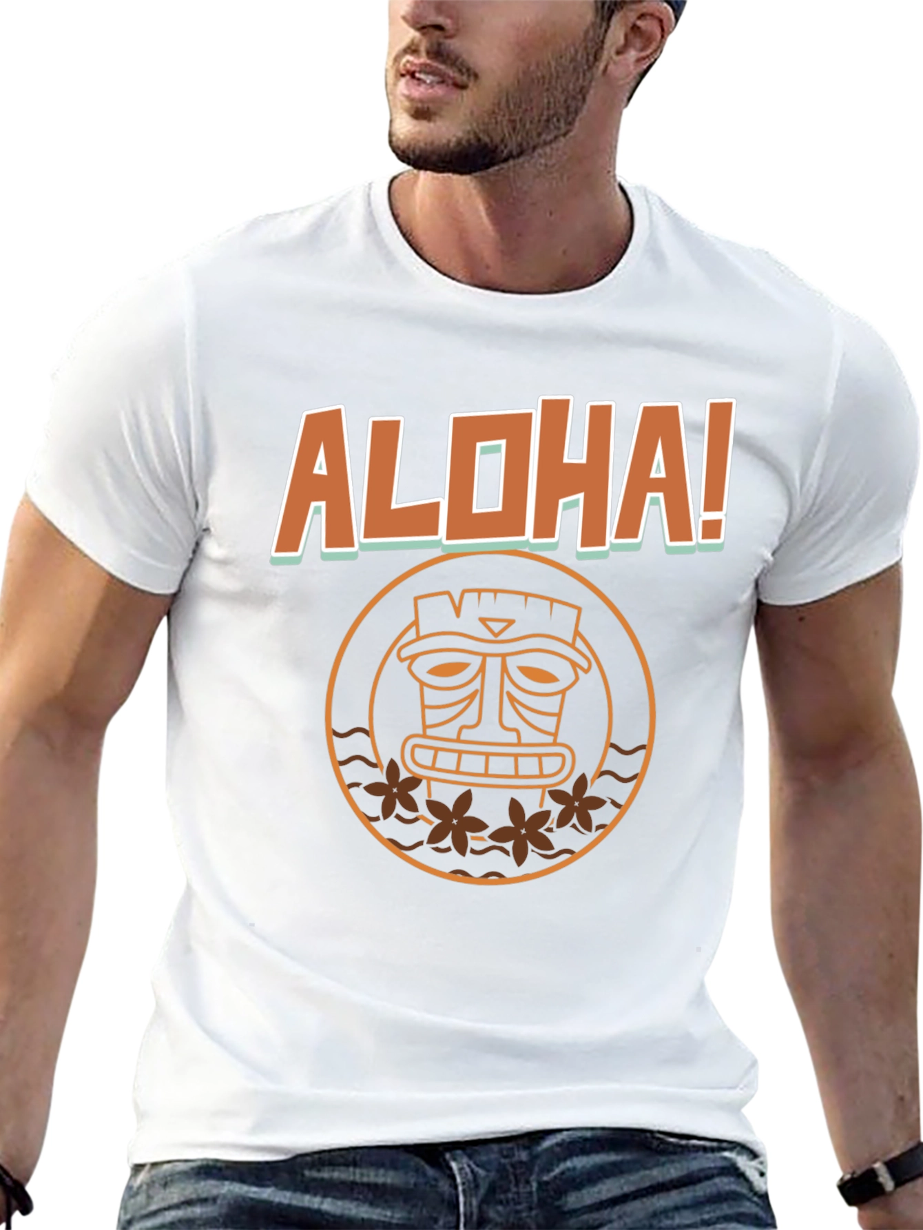 Aloha! Graphic Print Black T-Shirt