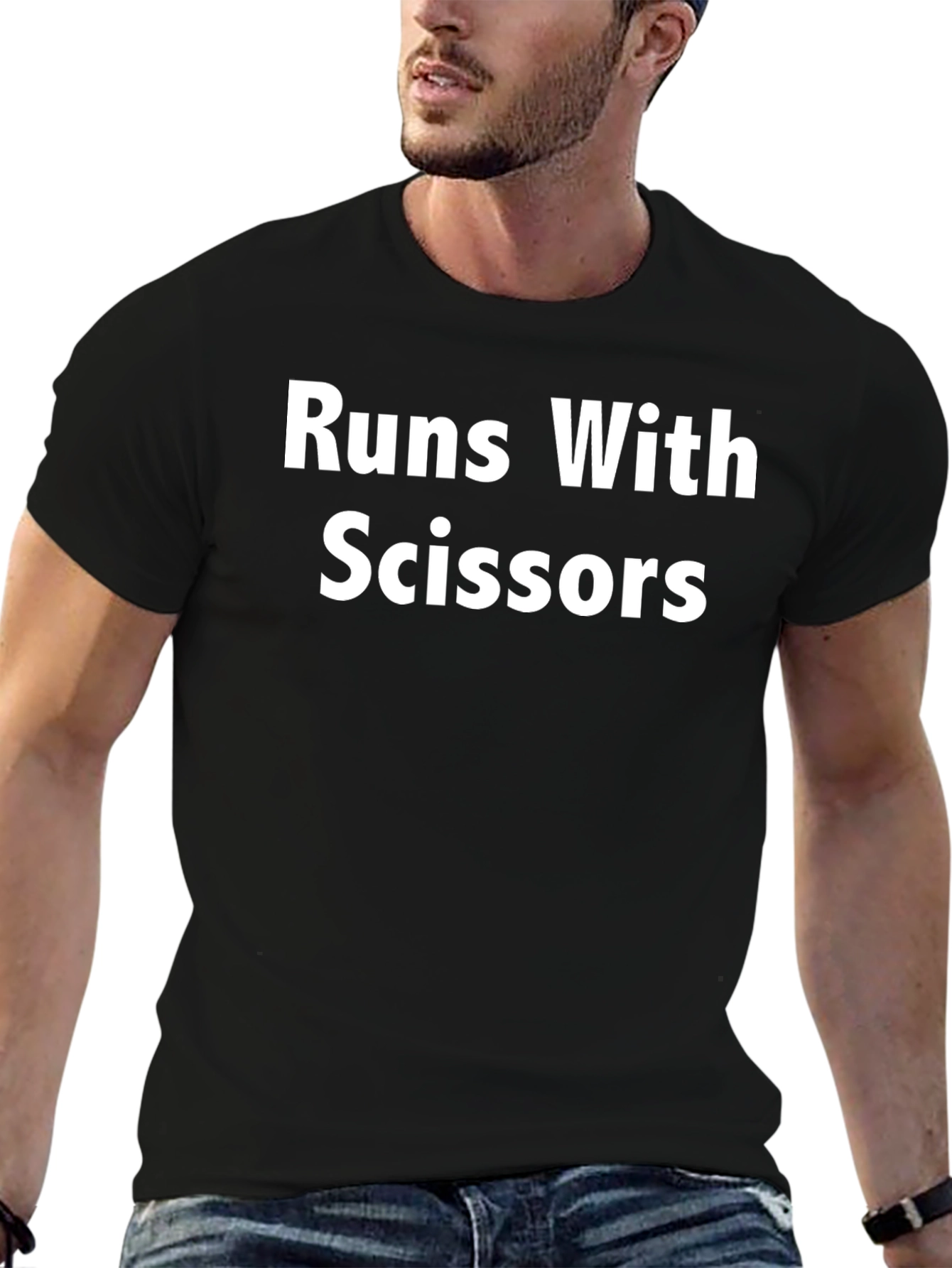 Runs With Scissors Black Graphic Tee
