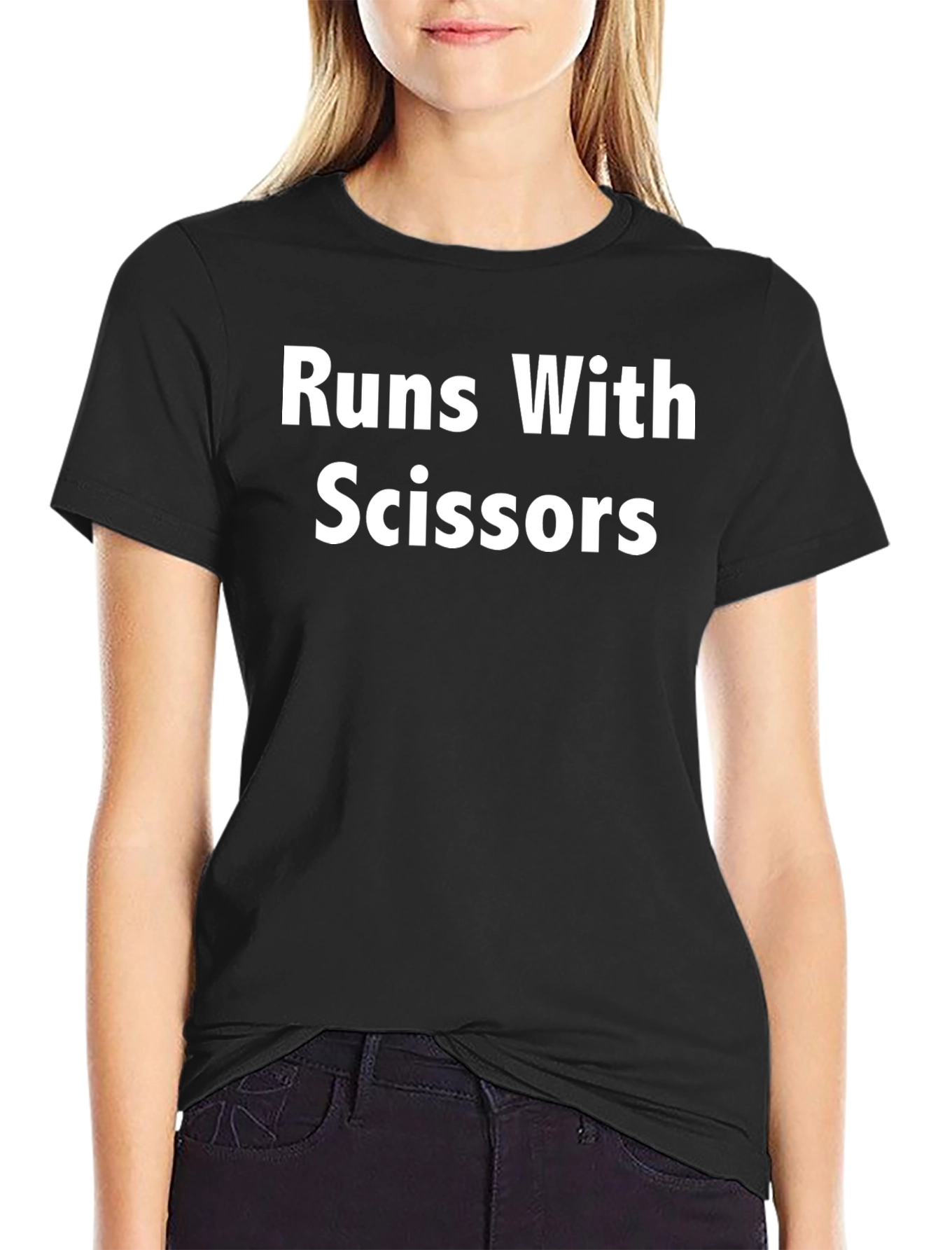 Runs With Scissors Black Graphic Tee