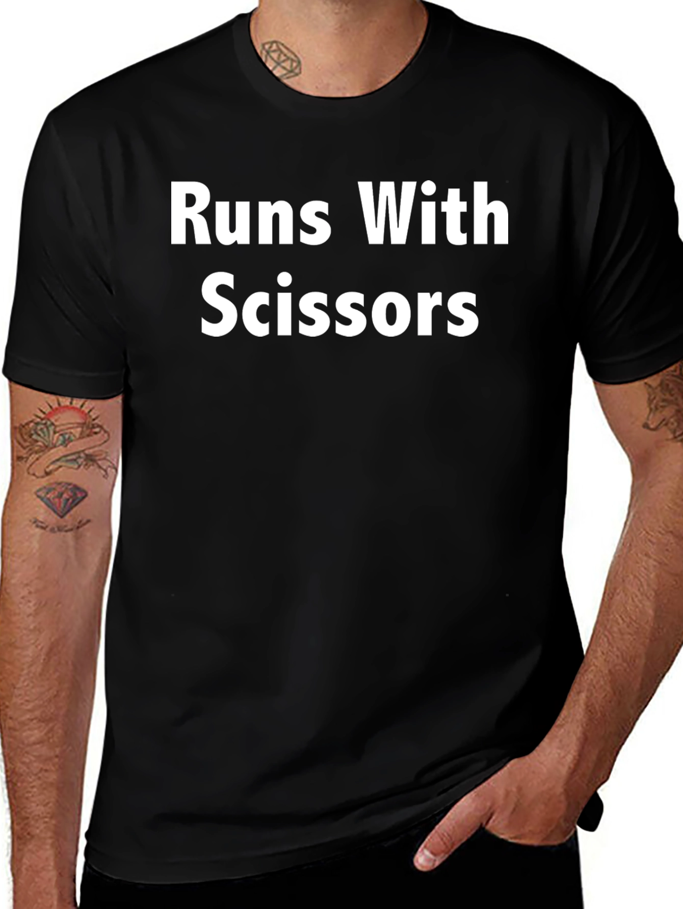 Runs With Scissors Black Graphic Tee