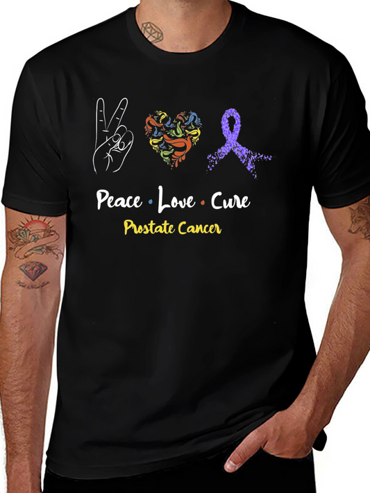 Peace Love Cure Prostate Cancer Awareness T-Shirt