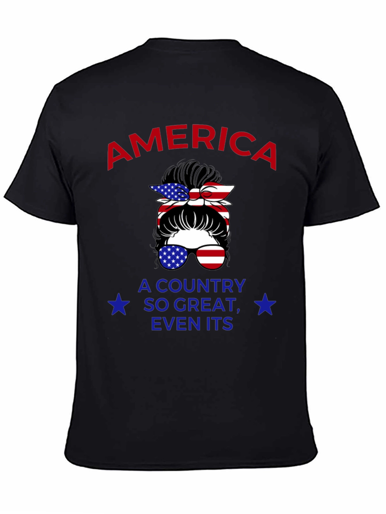 Patriotic Messy Bun T-Shirt