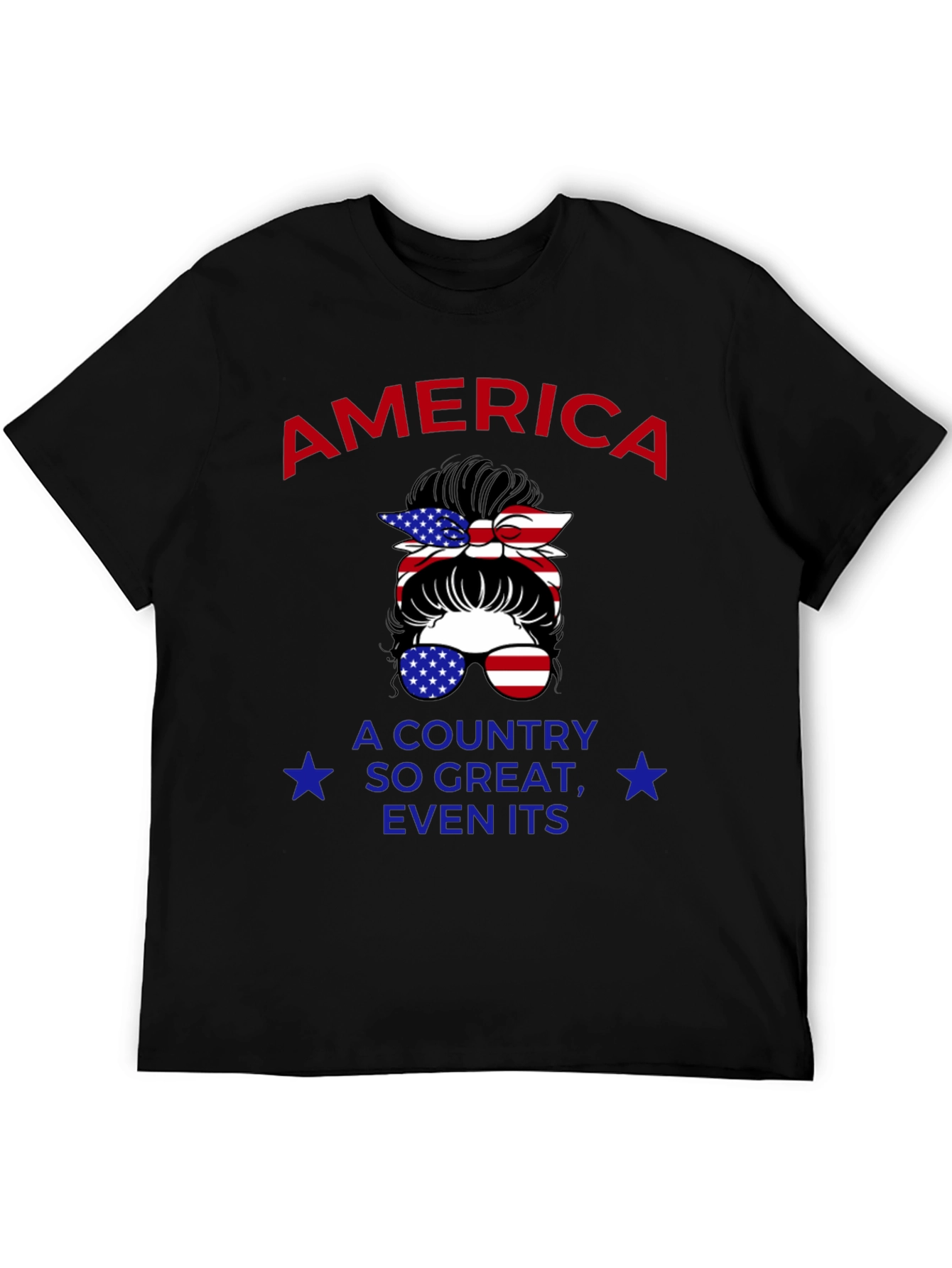 Patriotic Messy Bun T-Shirt