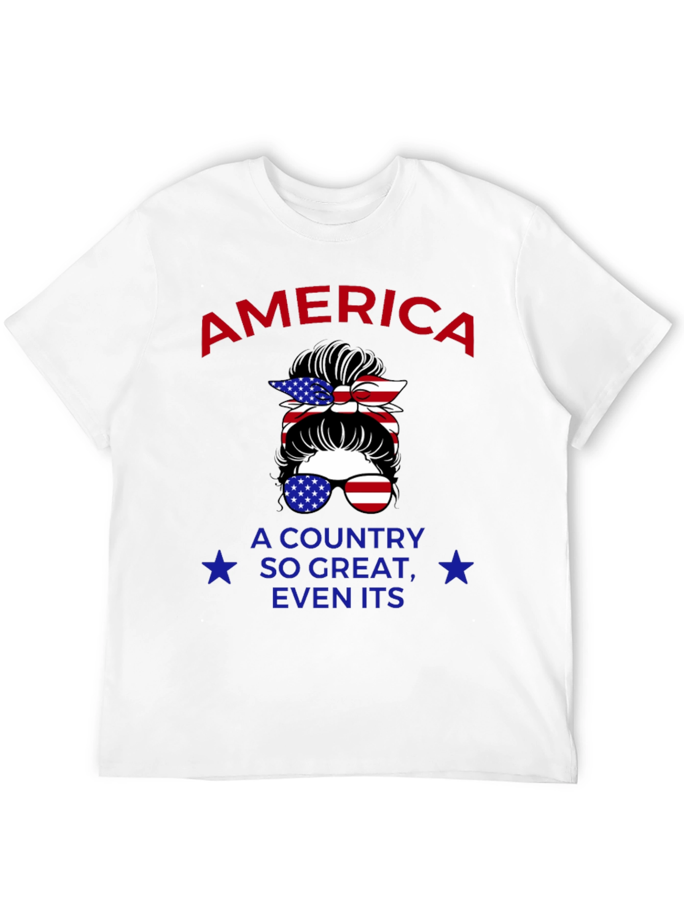 Patriotic Messy Bun T-Shirt
