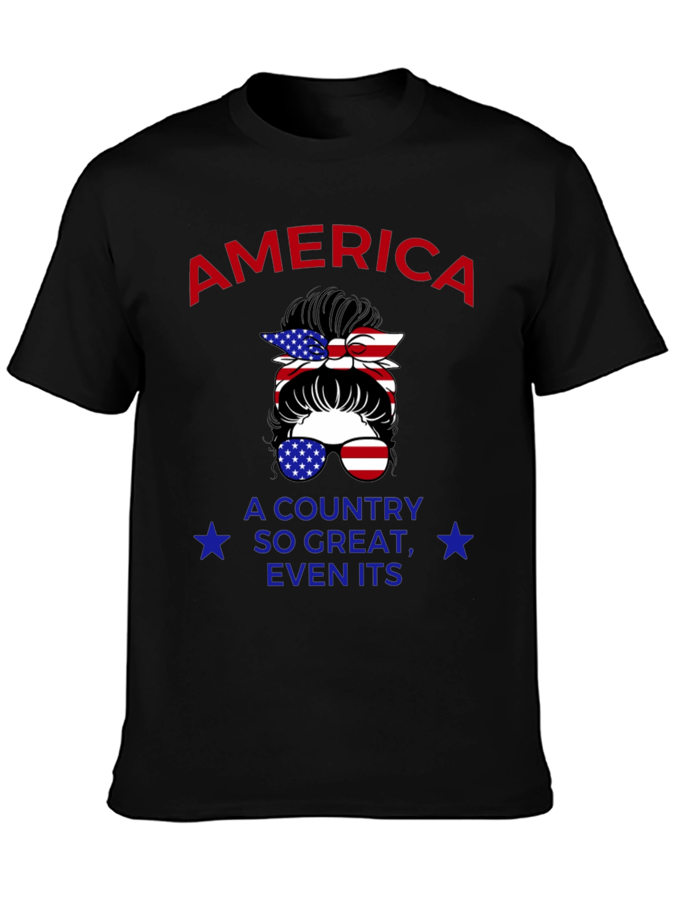 Patriotic Messy Bun T-Shirt