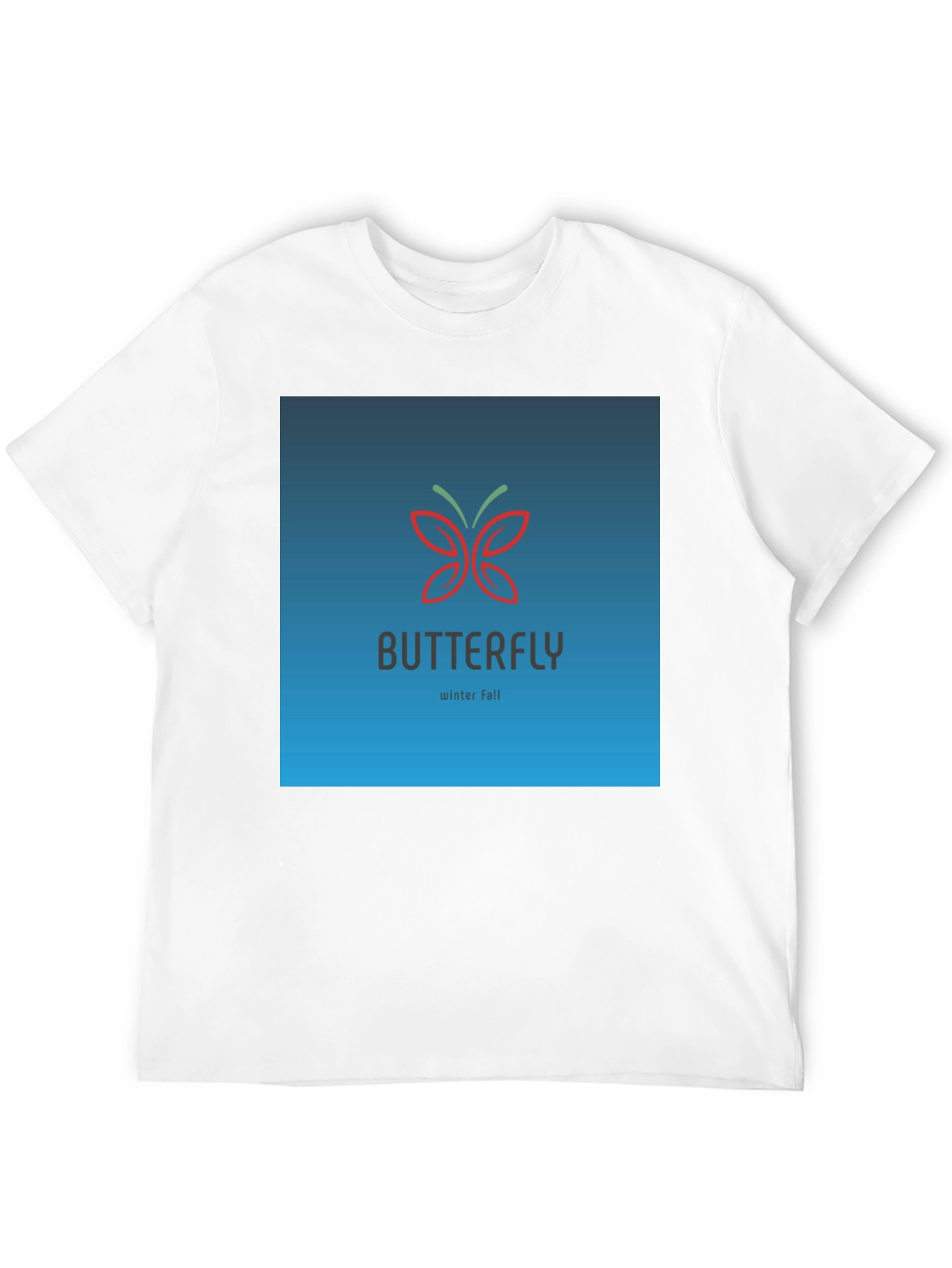 Butterfly Winter Fall Graphic Black T-Shirt