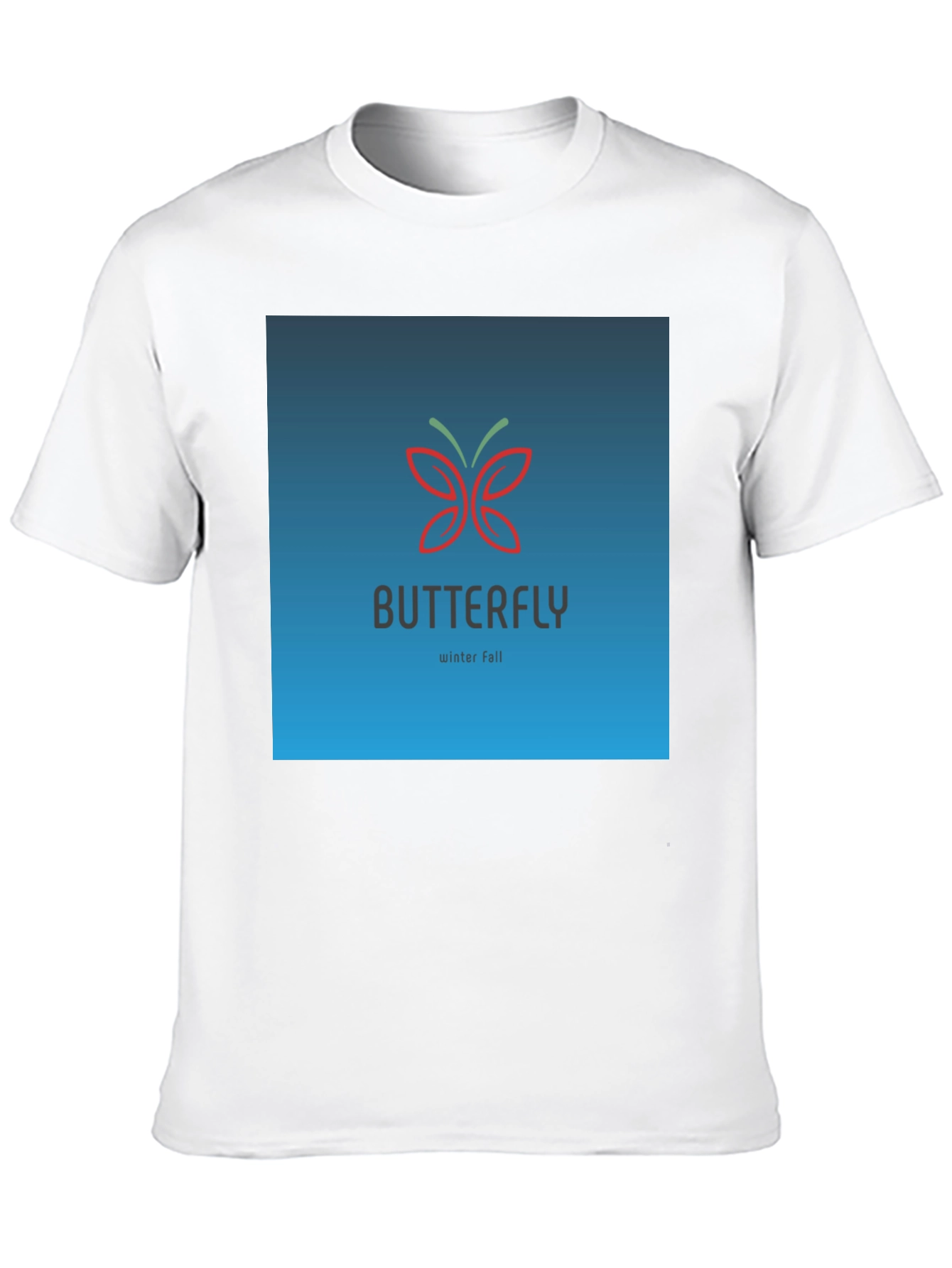 Butterfly Winter Fall Graphic Black T-Shirt