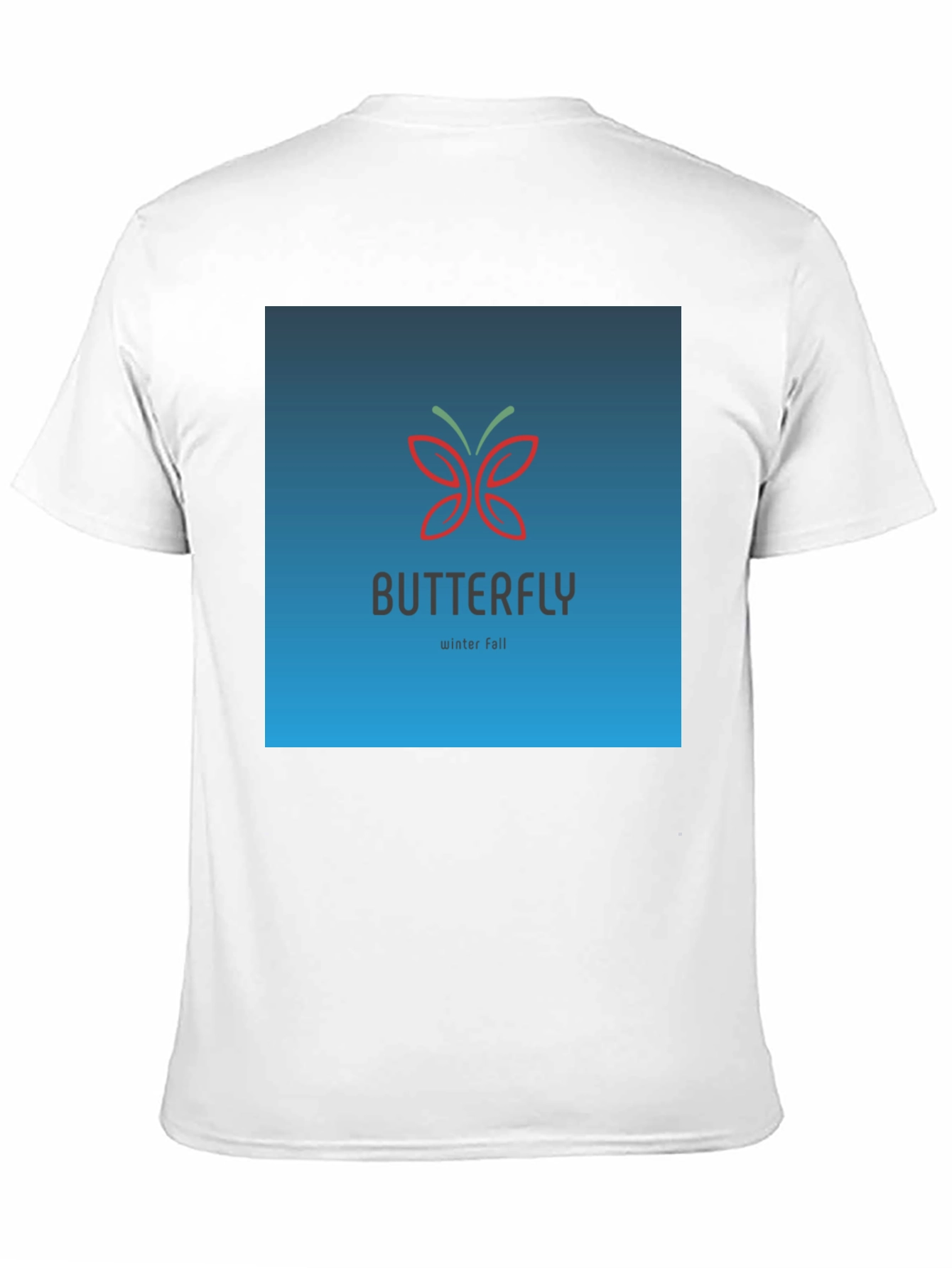 Butterfly Winter Fall Graphic Black T-Shirt